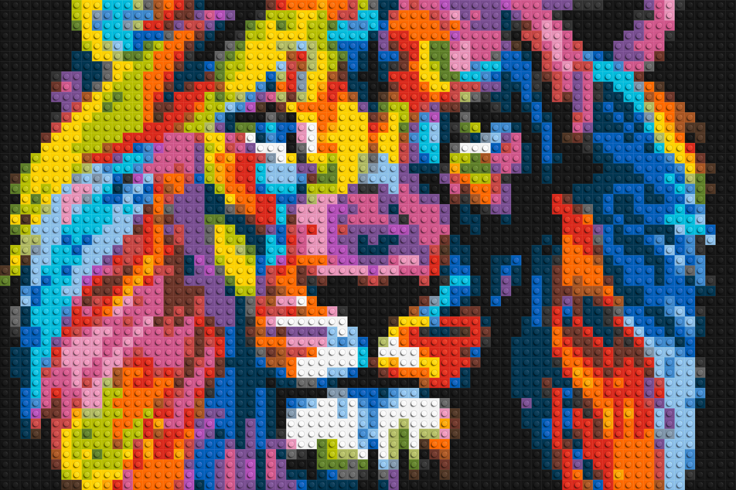 Lion Colourful Pop Art - Brick Art Mosaic Kit 3x2 large