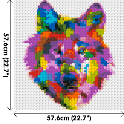 Wolf Colourful Pop Art - Brick Art Mosaic Kit