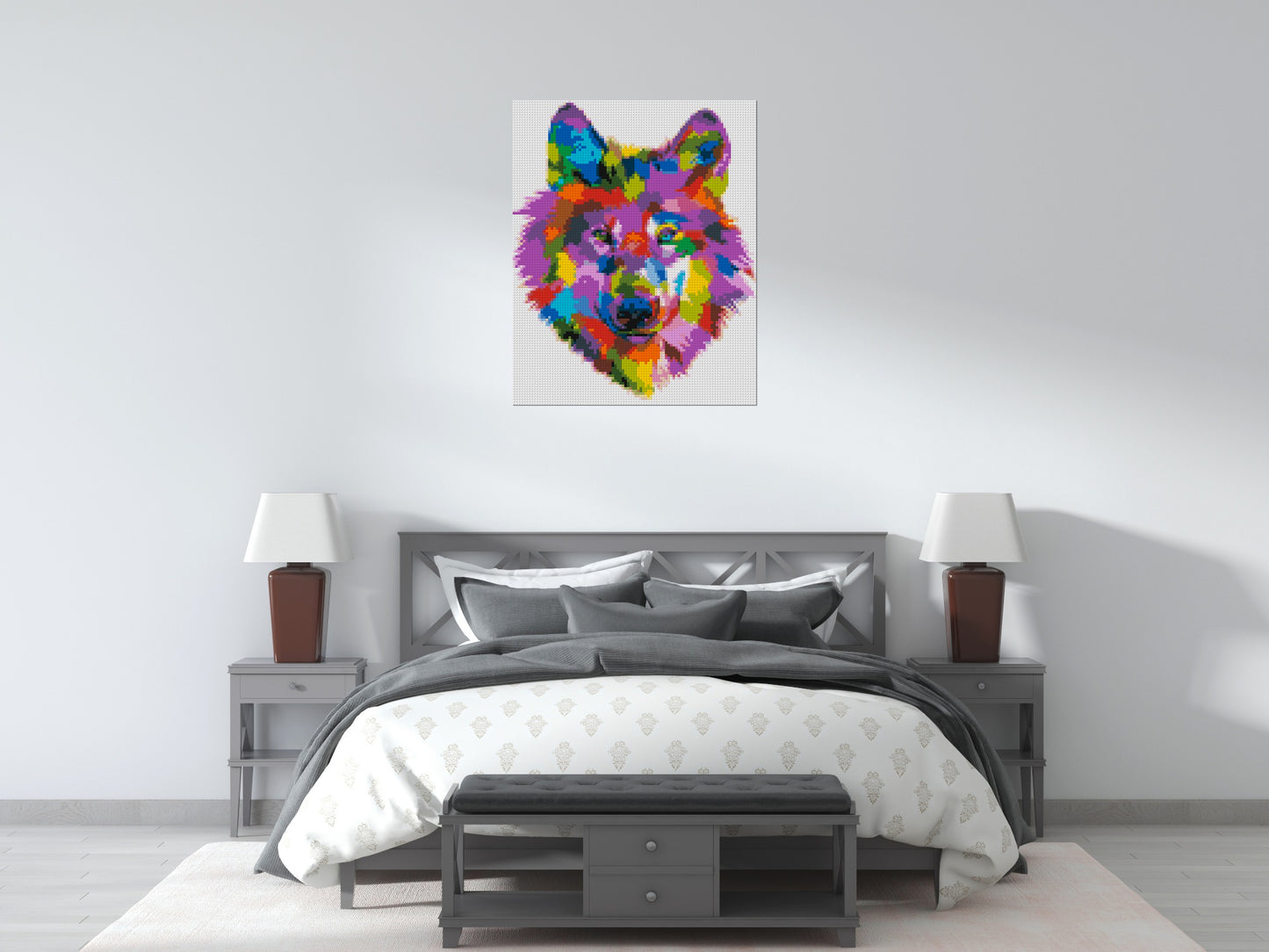 Wolf Colourful Pop Art - Brick Art Mosaic Kit