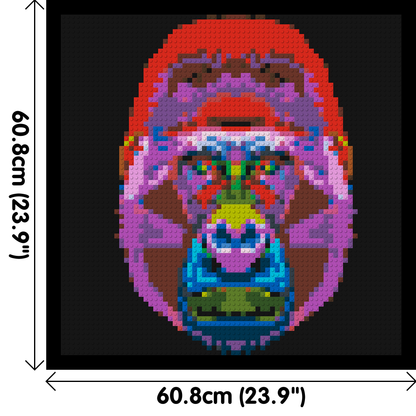 Gorilla Colourful Pop Art  - Brick Art Mosaic Kit