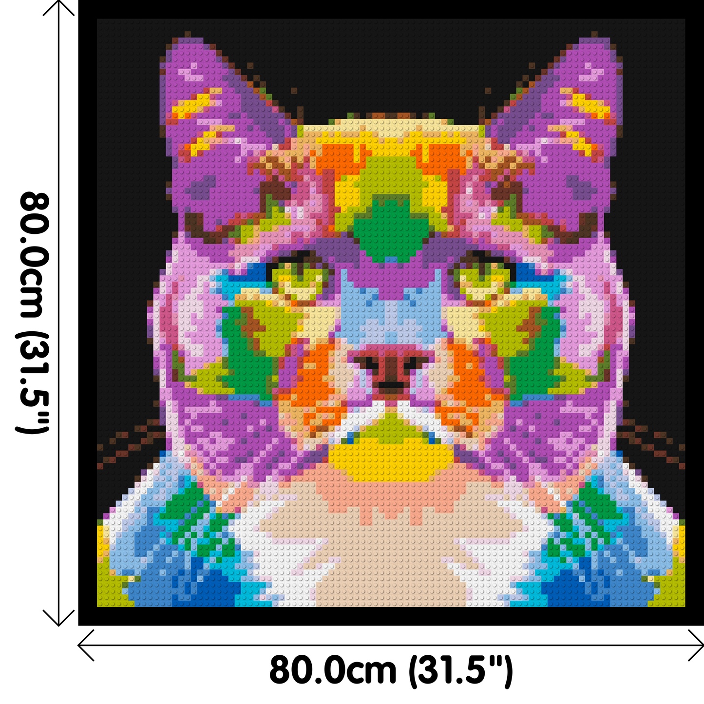 Lazy Cat Colourful Pop Art - Brick Art Mosaic Kit
