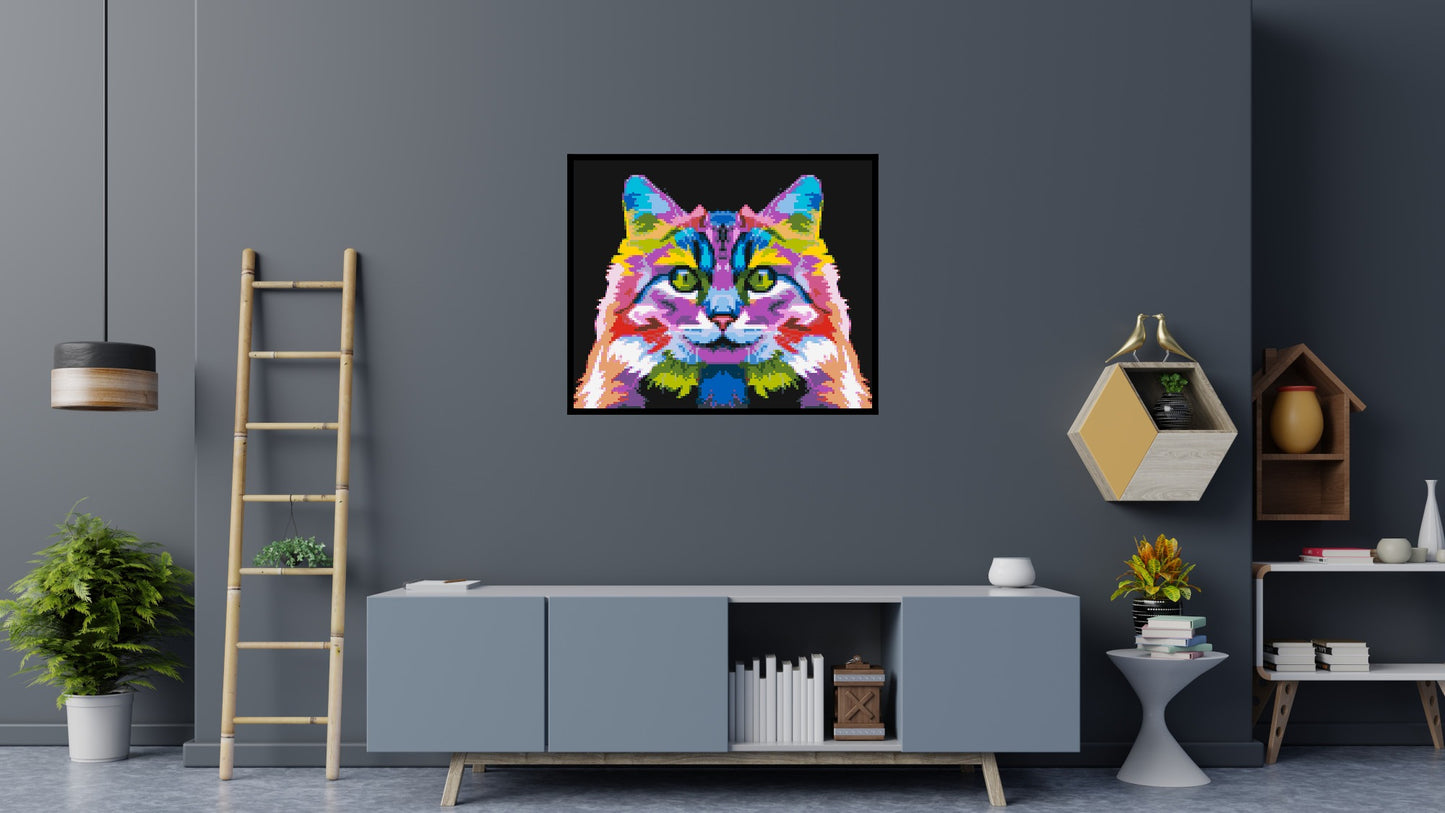 Cat #2 Colourful Pop Art - Brick Art Mosaic Kit