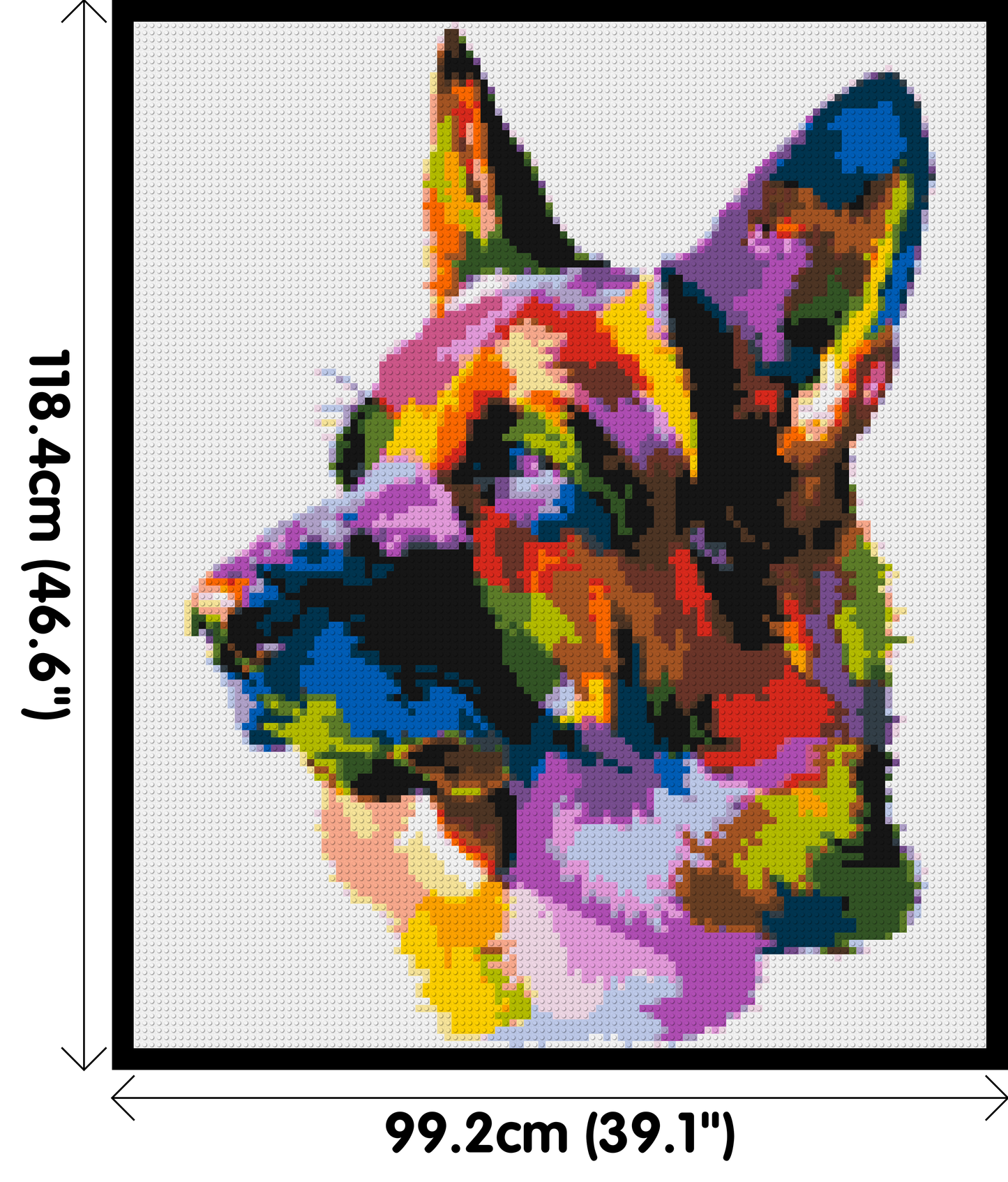 German Shepherd Colourful Pop Art - Brick Art Mosaic Kit