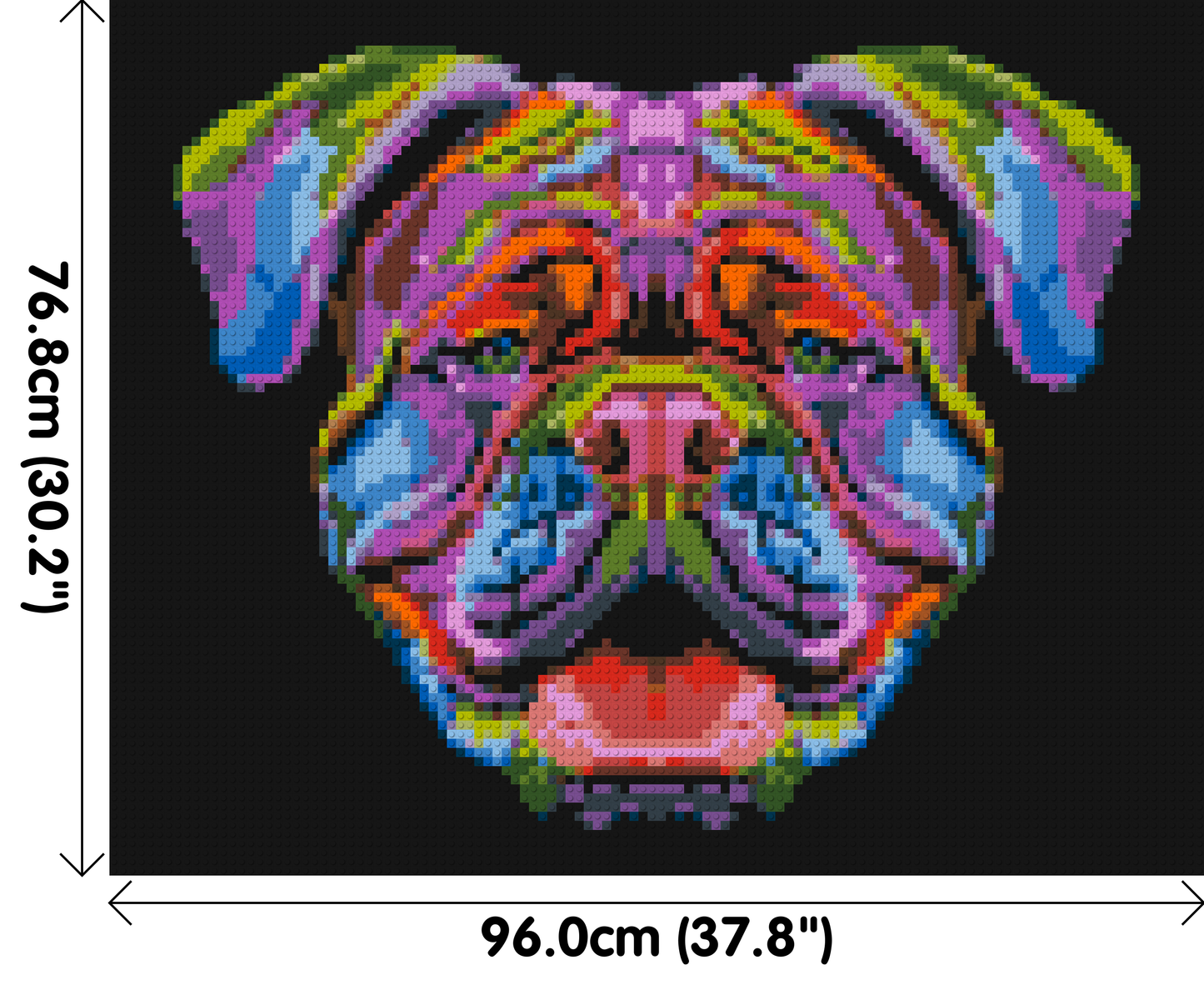 British Bulldog Colourful Pop Art - Brick Art Mosaic Kit