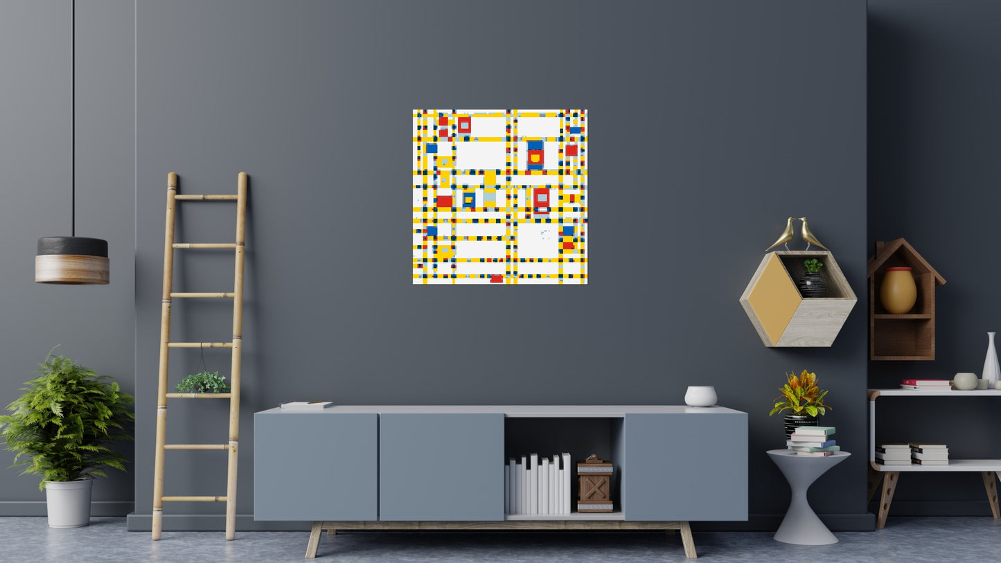 Broadway Boogie Woogie by Piet Mondrian - Brick Art Mosaic Kit