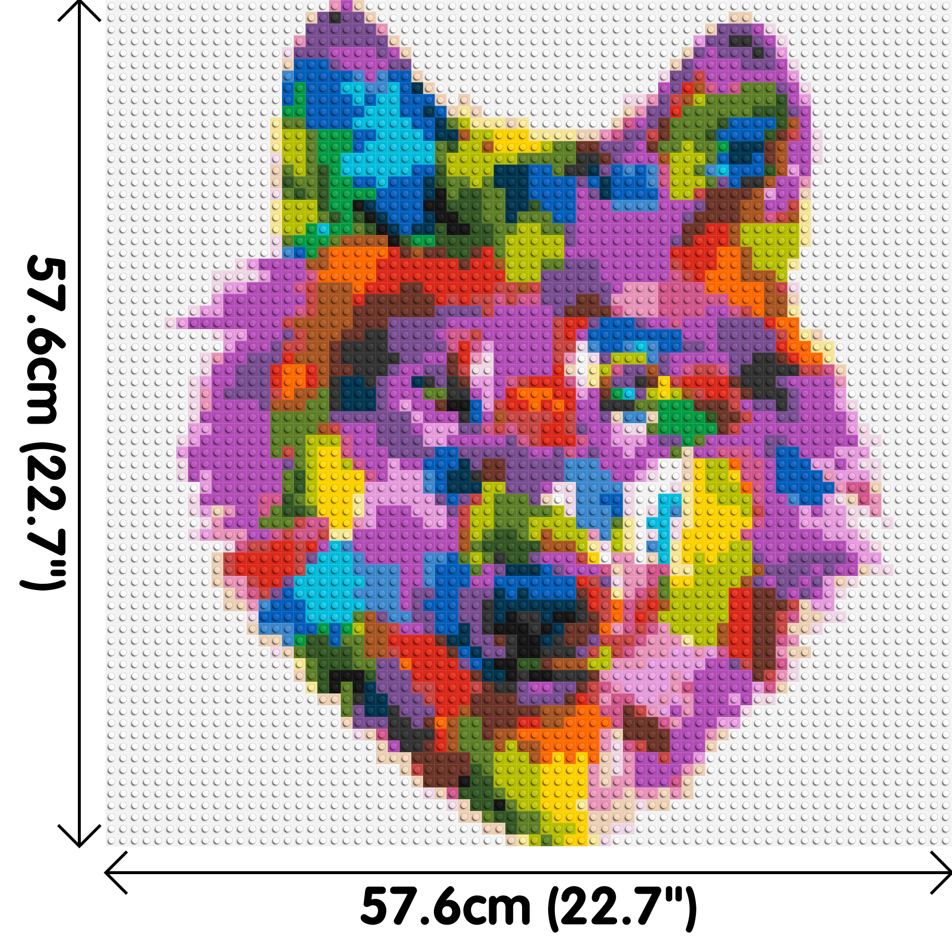 Wolf Colourful Pop Art - Brick Art Mosaic Kit 3x3 dimensions