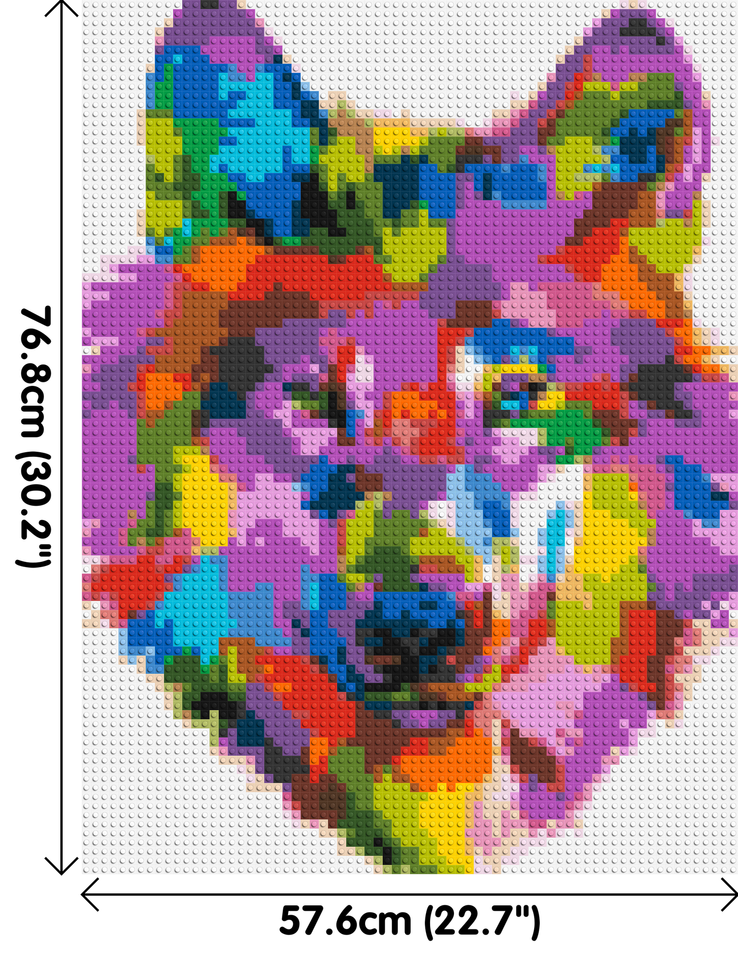 Wolf Colourful Pop Art - Brick Art Mosaic Kit 3x4 large