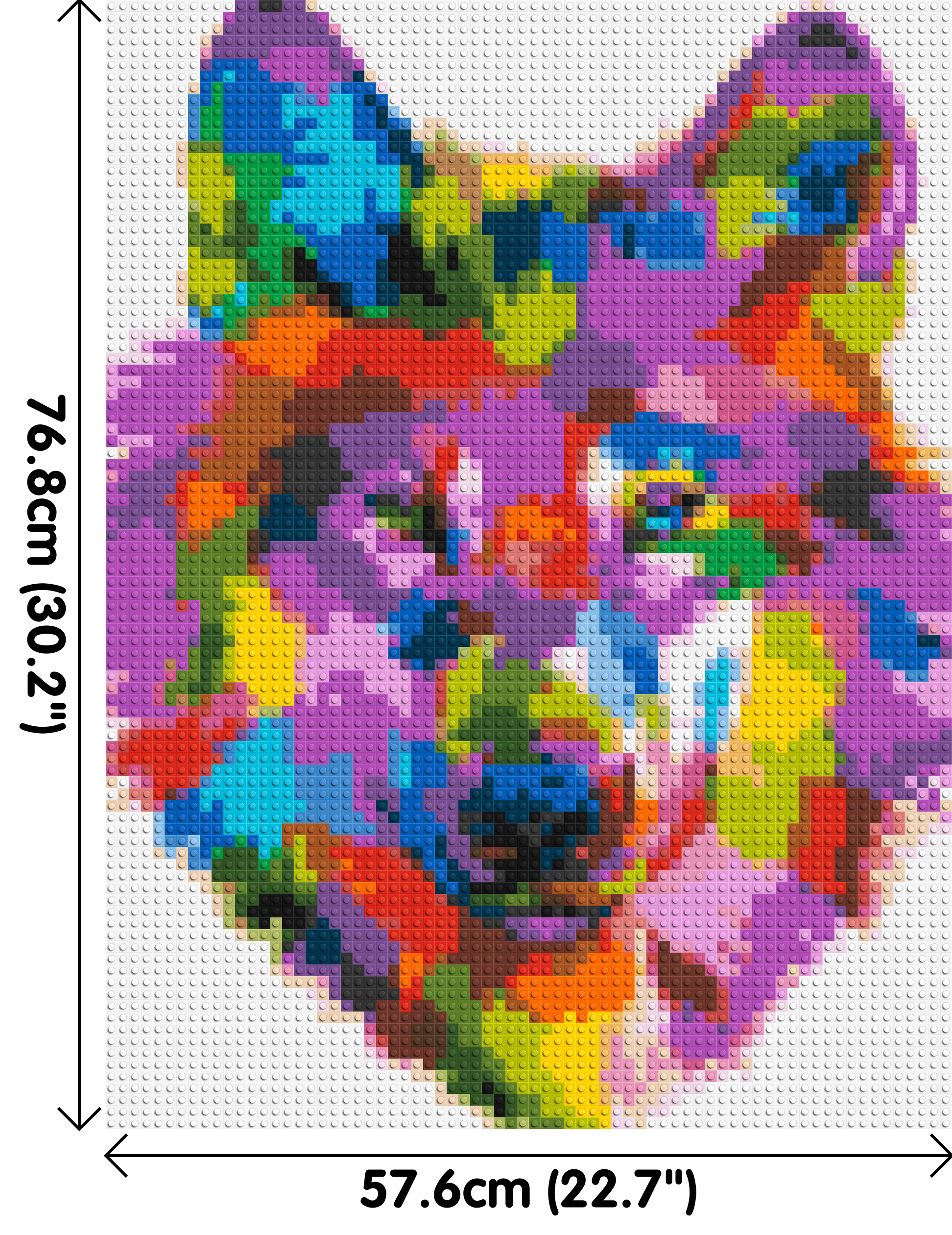 Wolf Colourful Pop Art - Brick Art Mosaic Kit 3x4 dimensions