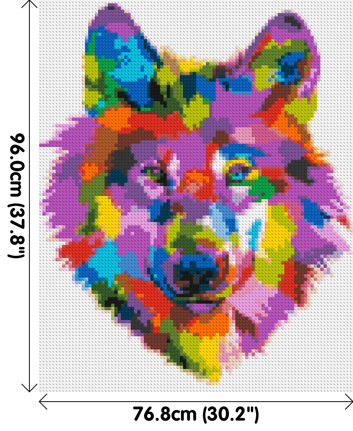 Wolf Colourful Pop Art - Brick Art Mosaic Kit 4x5 large