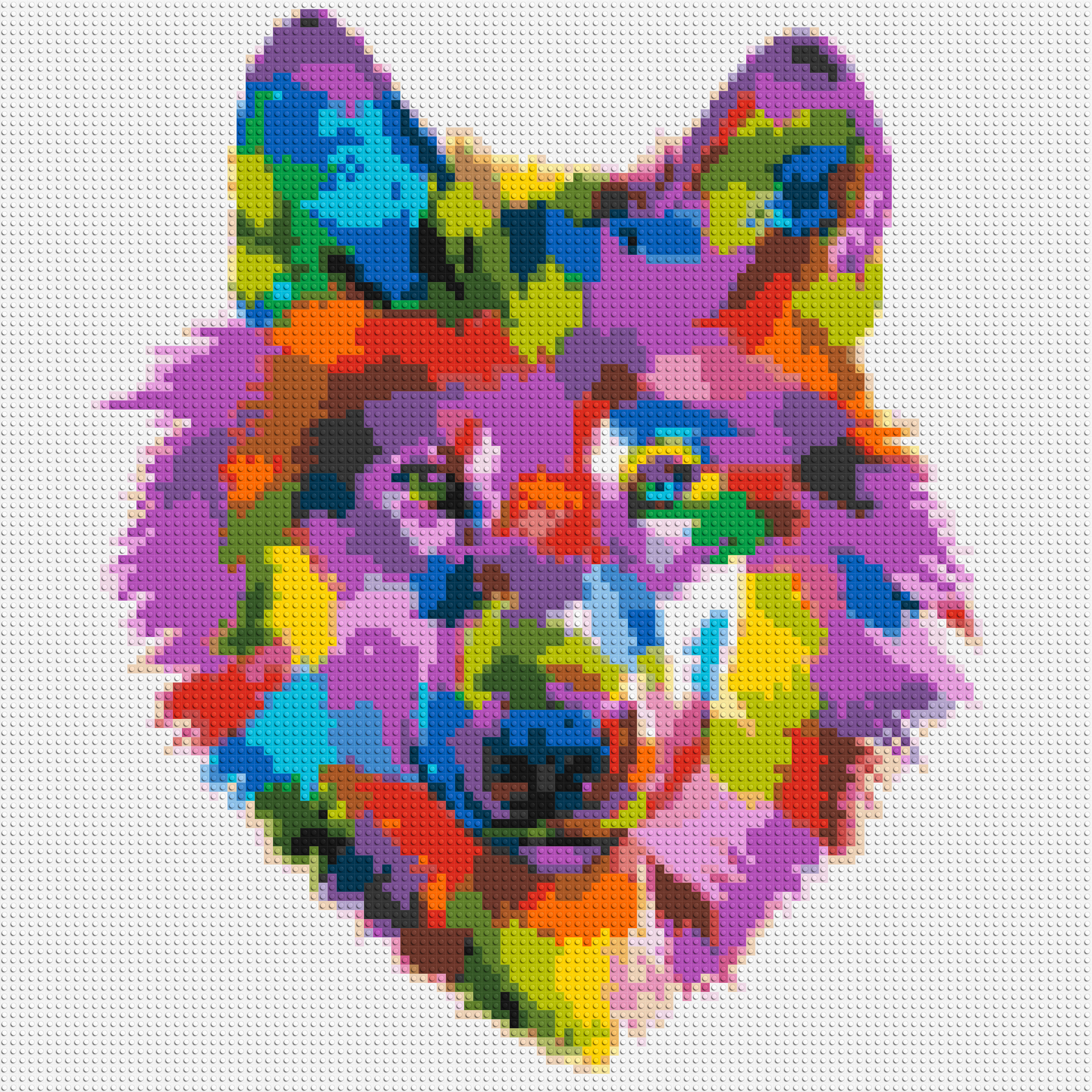 Wolf Colourful Pop Art - Brick Art Mosaic Kit 5x5 large