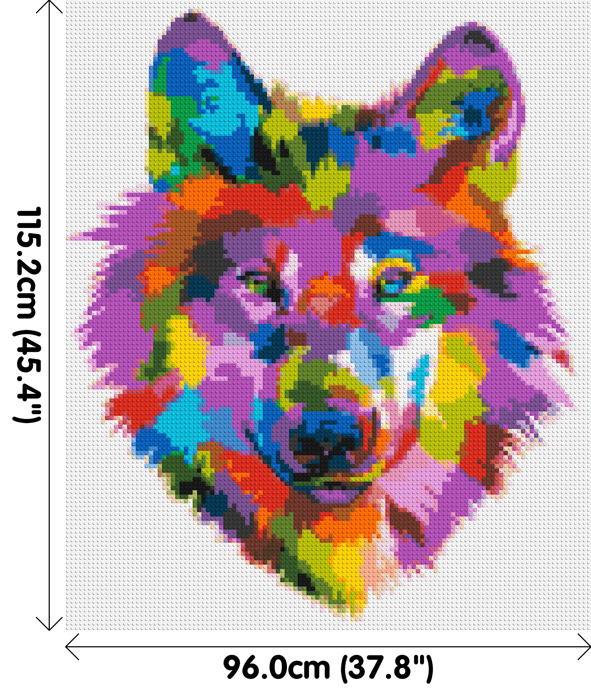 Wolf Colourful Pop Art - Brick Art Mosaic Kit 5x6 dimensions
