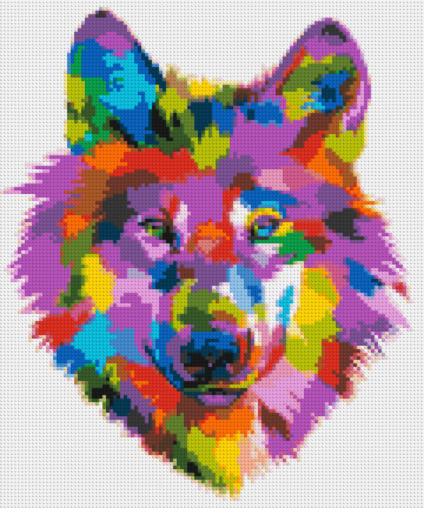 Wolf Colourful Pop Art - Brick Art Mosaic Kit 5x6 large