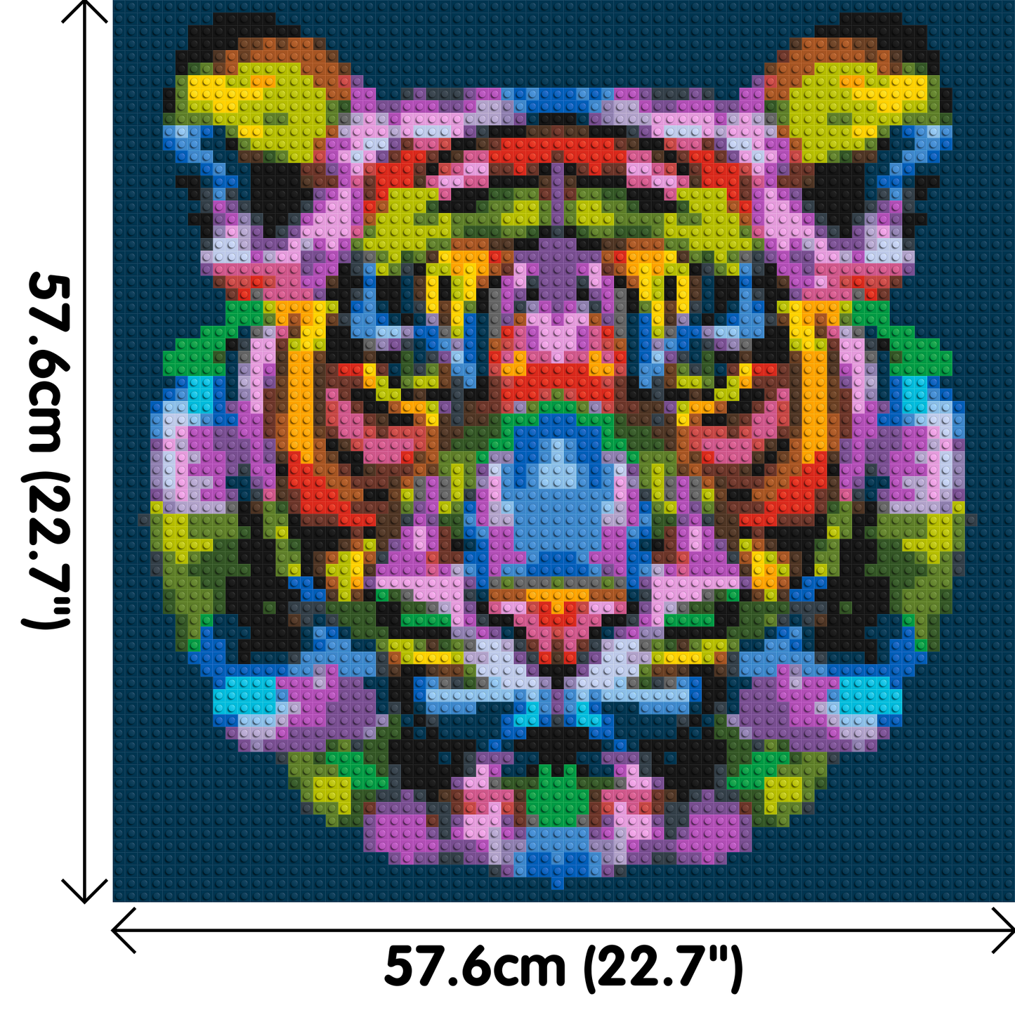 Tiger Colourful Pop Art - Brick Art Mosaic Kit 3x3 large