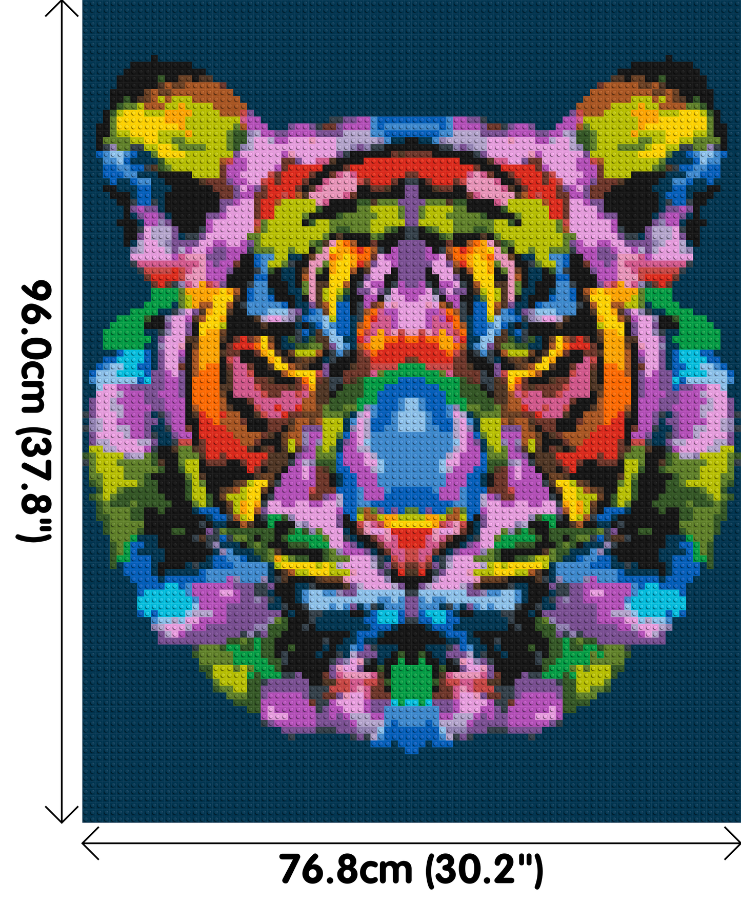 Tiger Colourful Pop Art - Brick Art Mosaic Kit 4x5 large