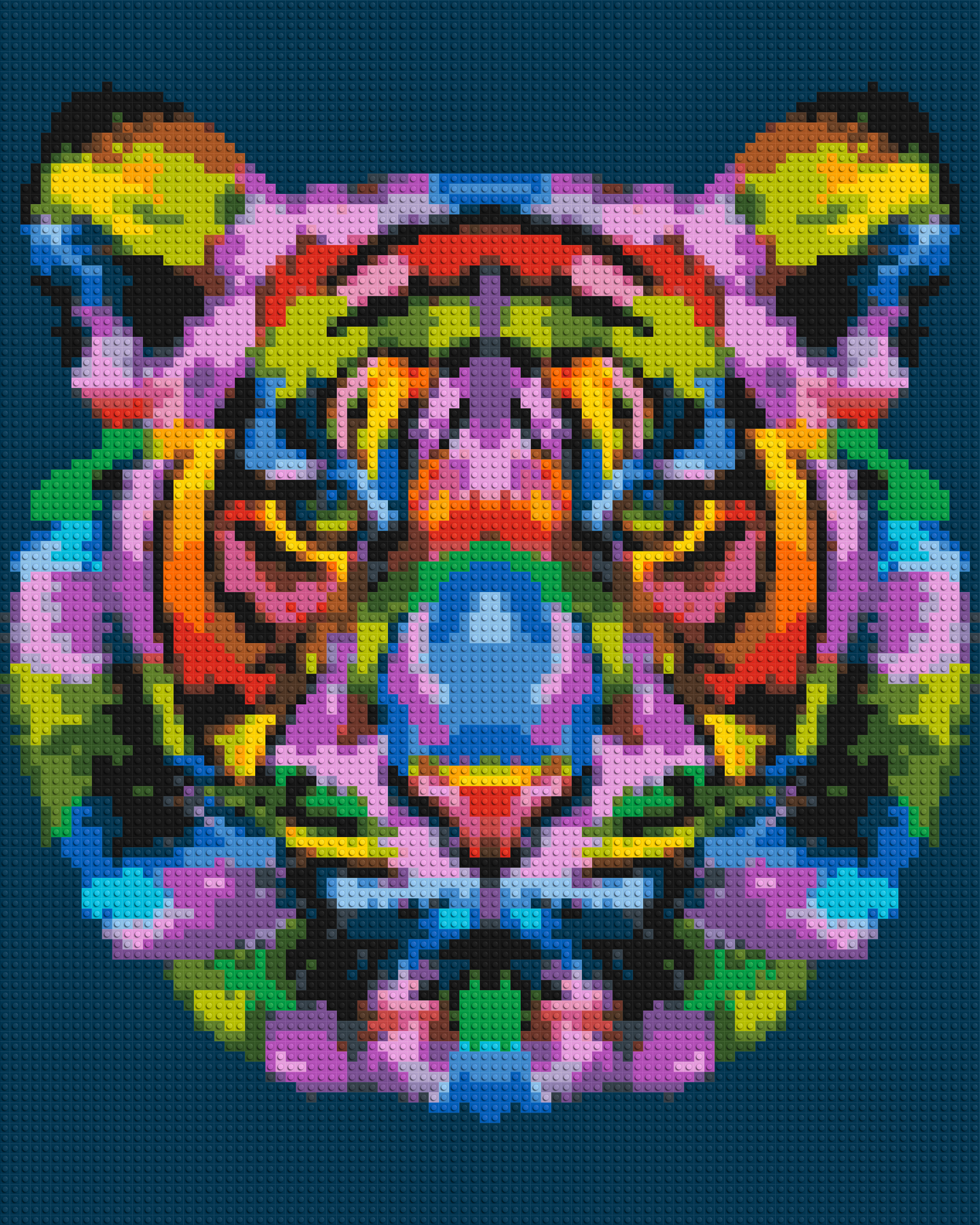 Tiger Colourful Pop Art - Brick Art Mosaic Kit 4x5 large