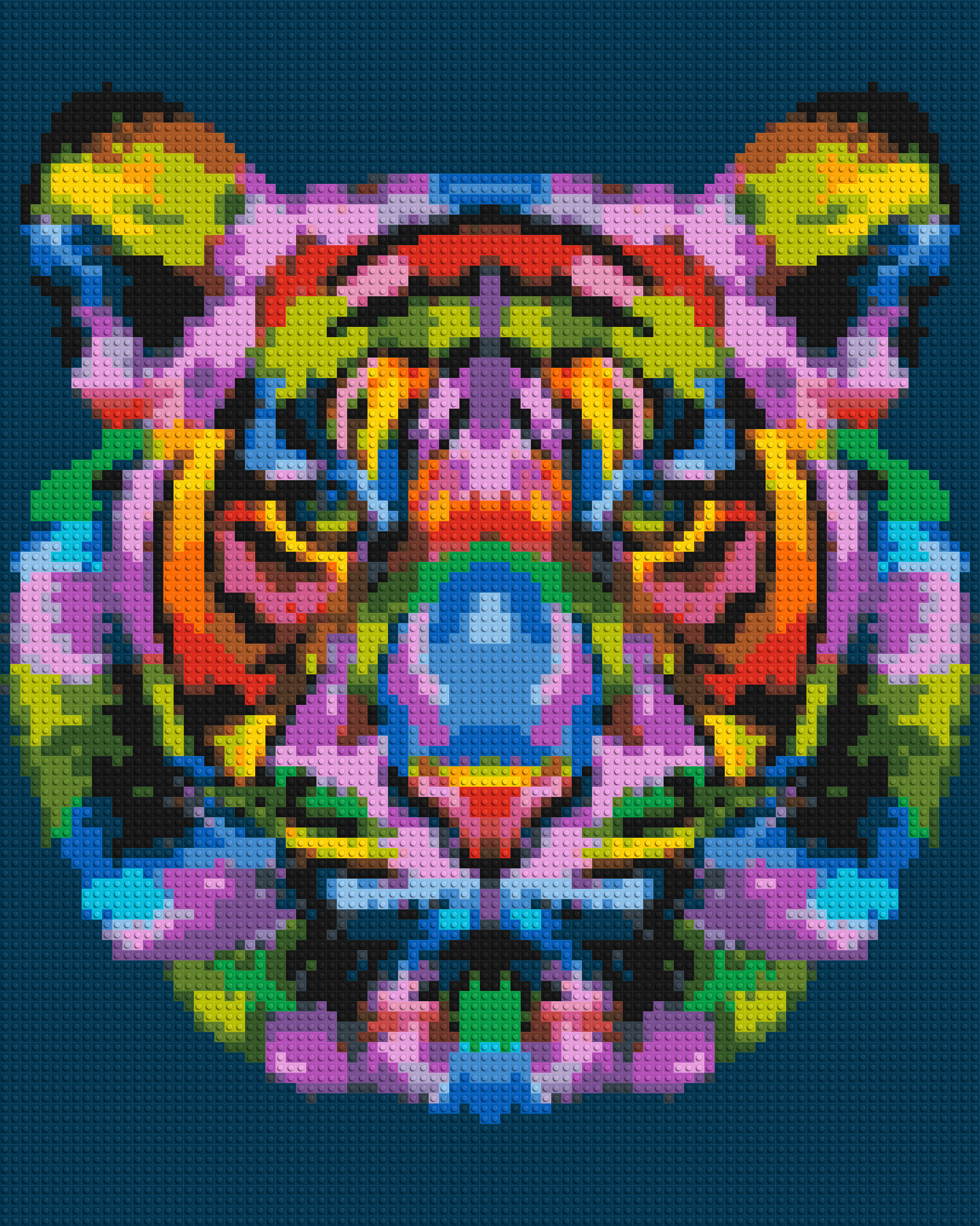 Tiger Colourful Pop Art - Brick Art Mosaic Kit 4x5 large