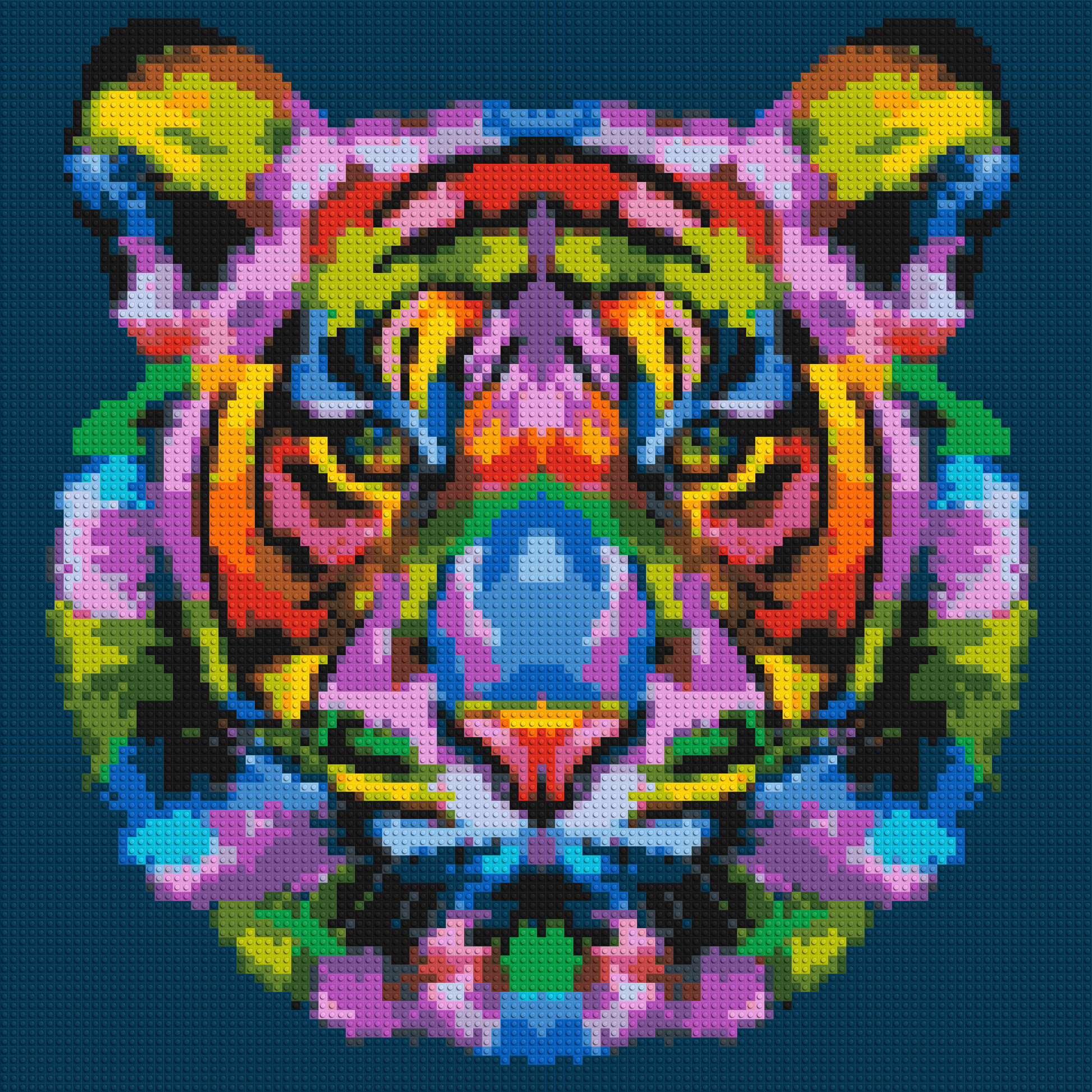 Tiger Colourful Pop Art - Brick Art Mosaic Kit 5x5 large