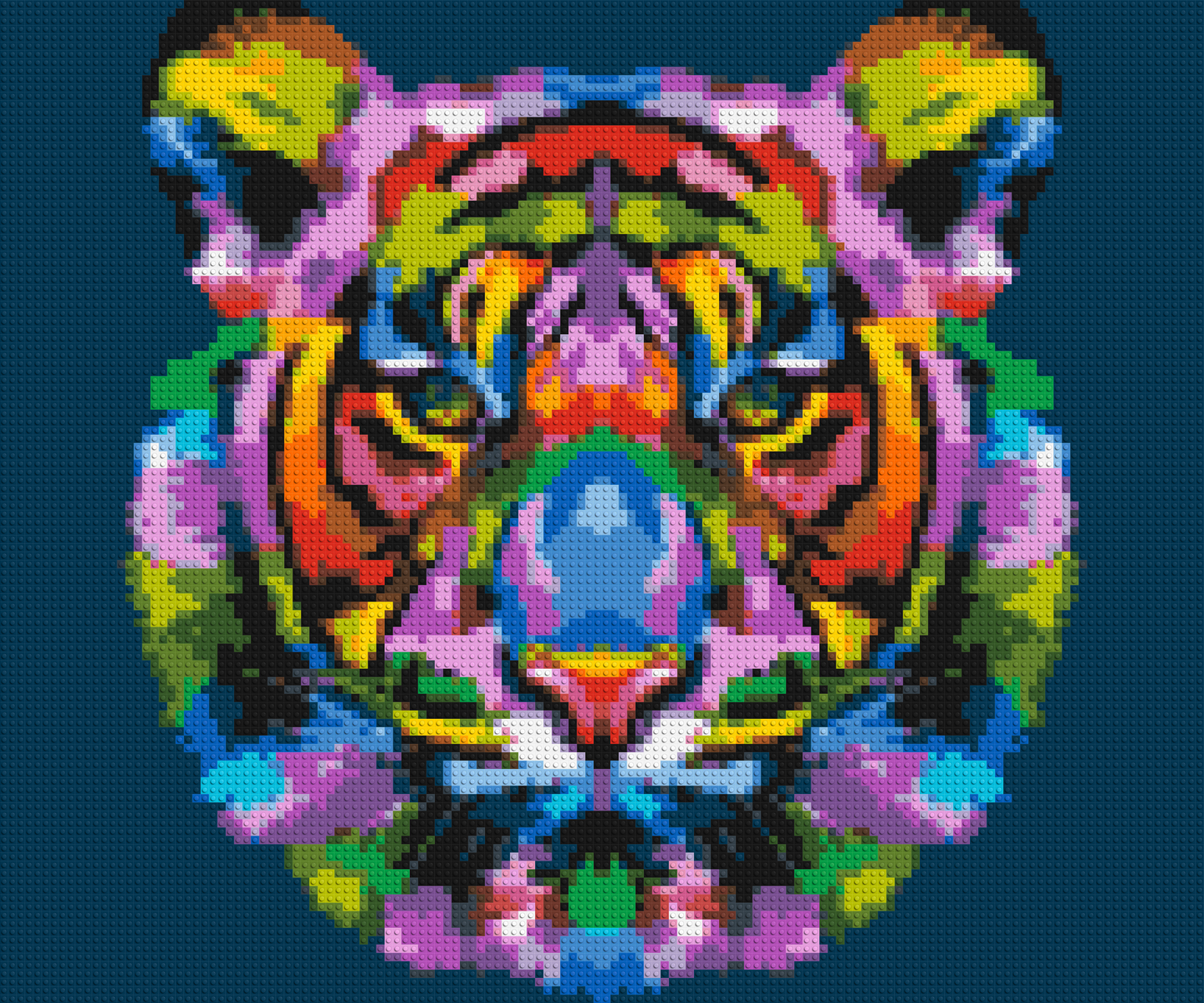 Tiger Colourful Pop Art - Brick Art Mosaic Kit 6x5 large