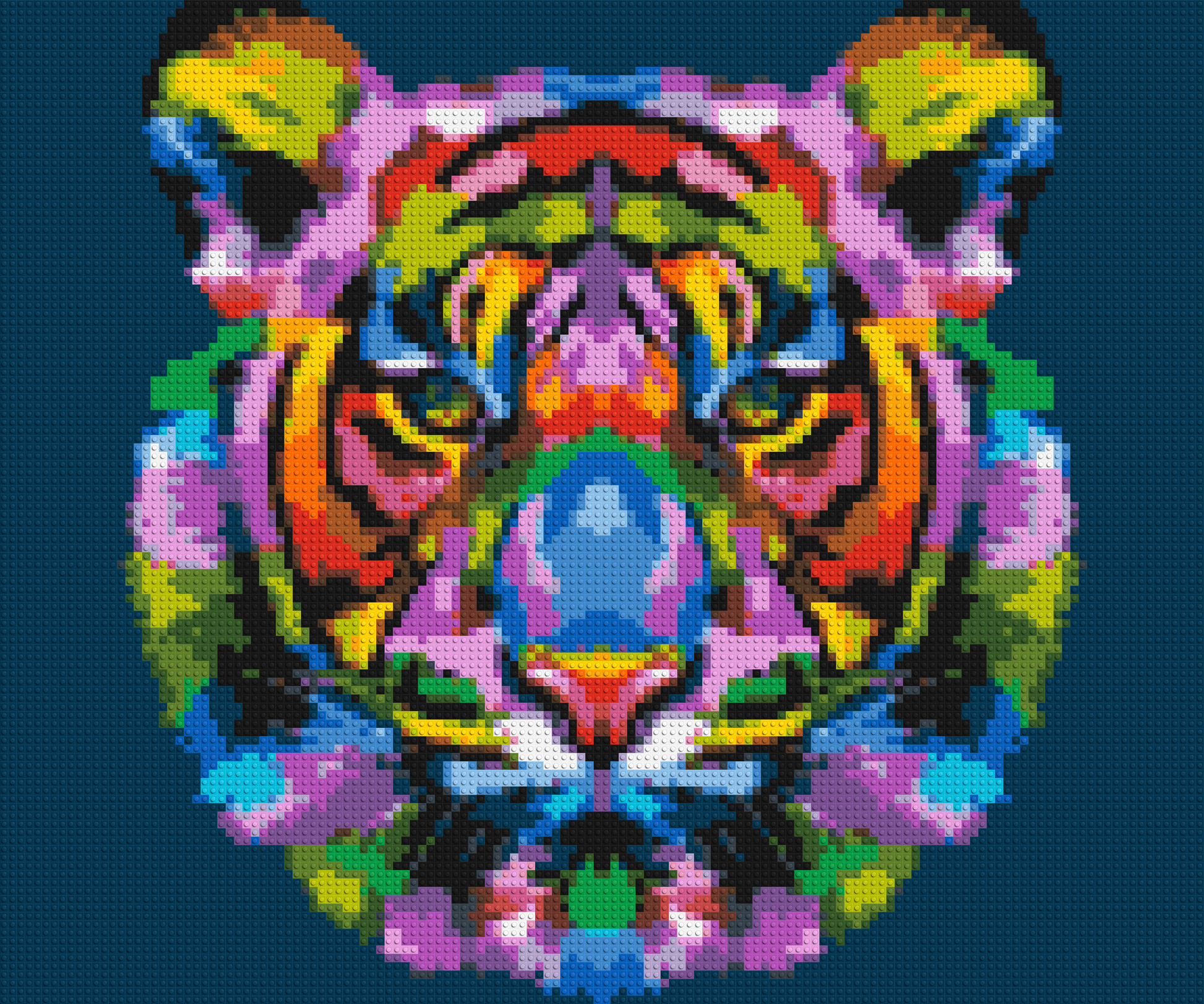 Tiger Colourful Pop Art - Brick Art Mosaic Kit 6x5 large