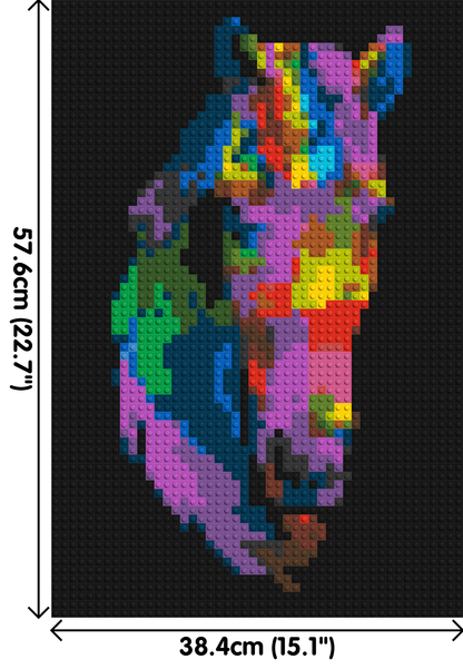 Horse Colourful Pop Art - Brick Art Mosaic Kit 2x3 large