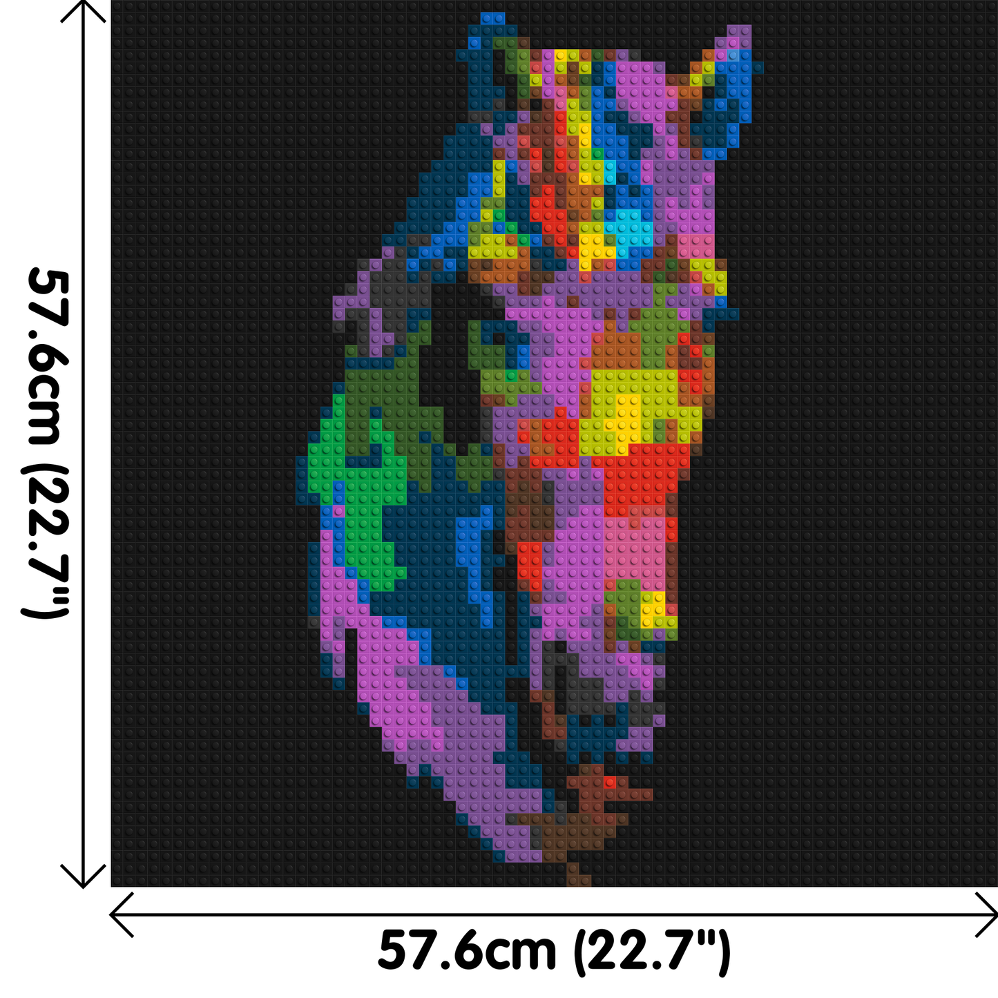 Horse Colourful Pop Art - Brick Art Mosaic Kit 3x3 large