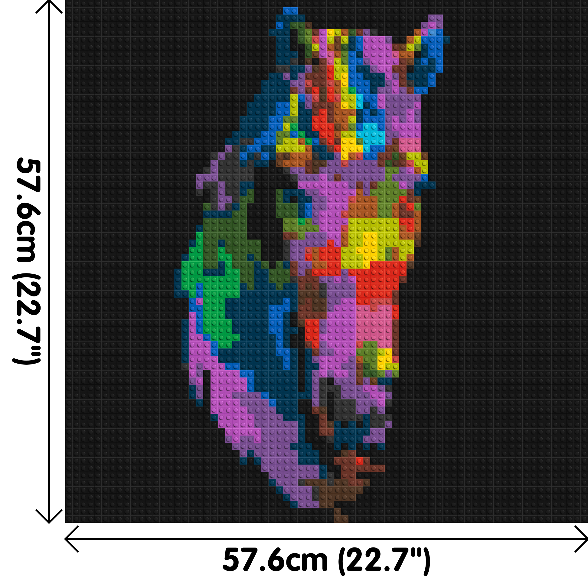 Horse Colourful Pop Art - Brick Art Mosaic Kit 3x3 dimensions