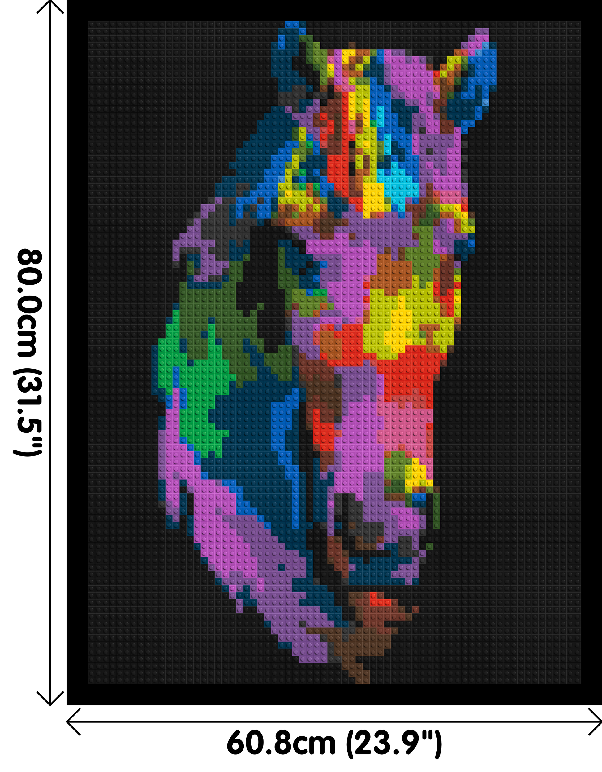 Horse Colourful Pop Art - Brick Art Mosaic Kit 3x4 dimensions with frame