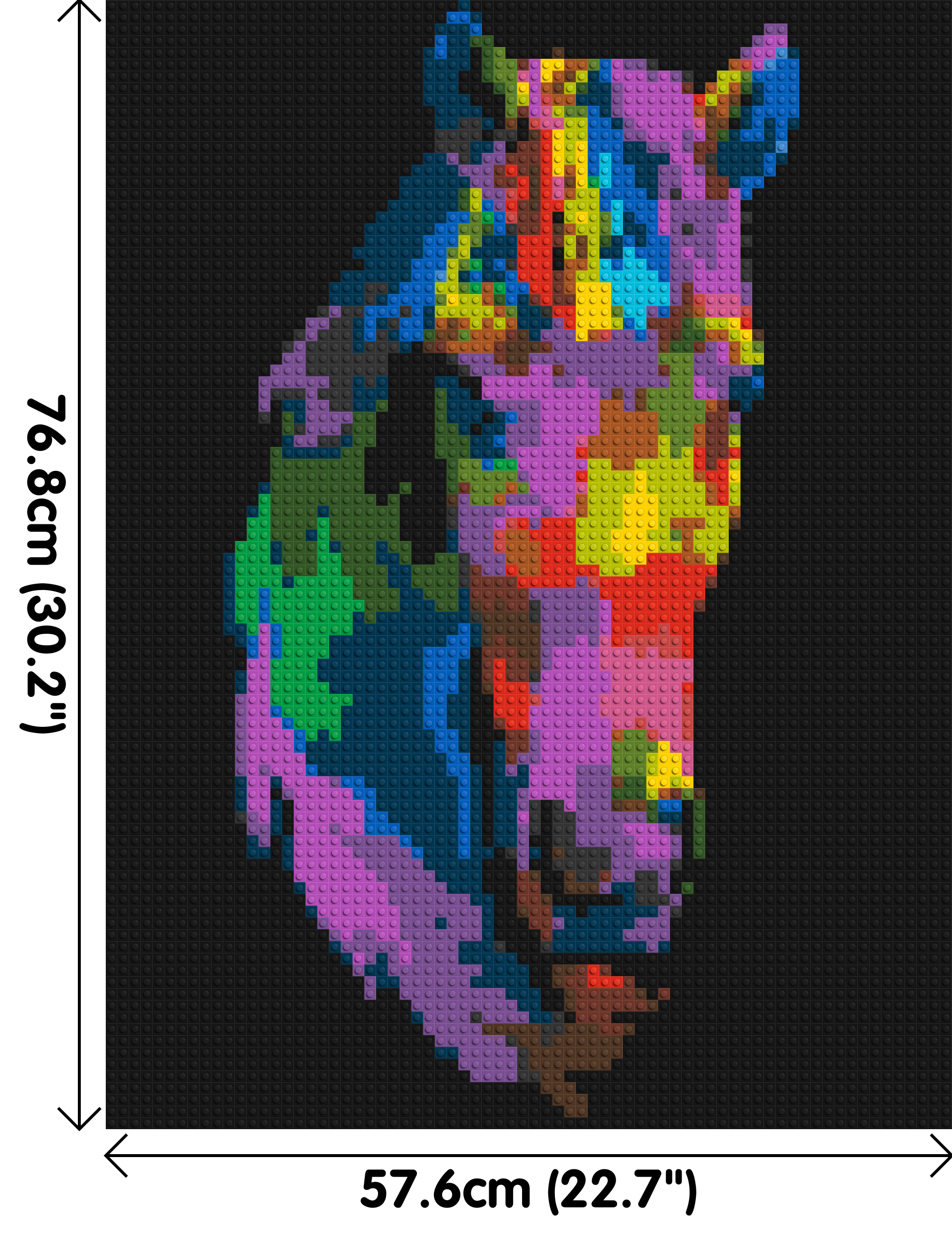 Horse Colourful Pop Art - Brick Art Mosaic Kit 3x4 dimensions