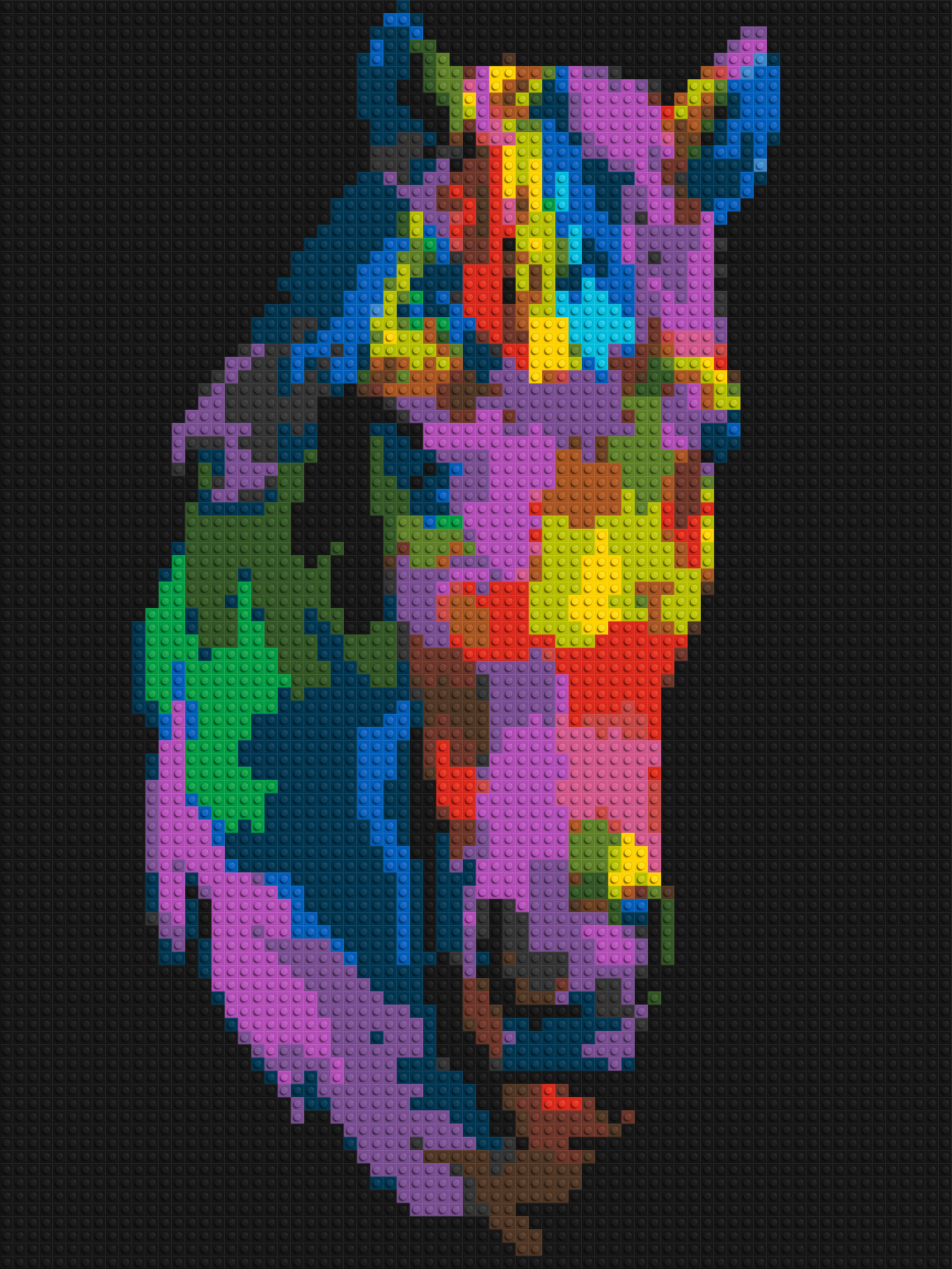 Horse Colourful Pop Art - Brick Art Mosaic Kit 3x4 large