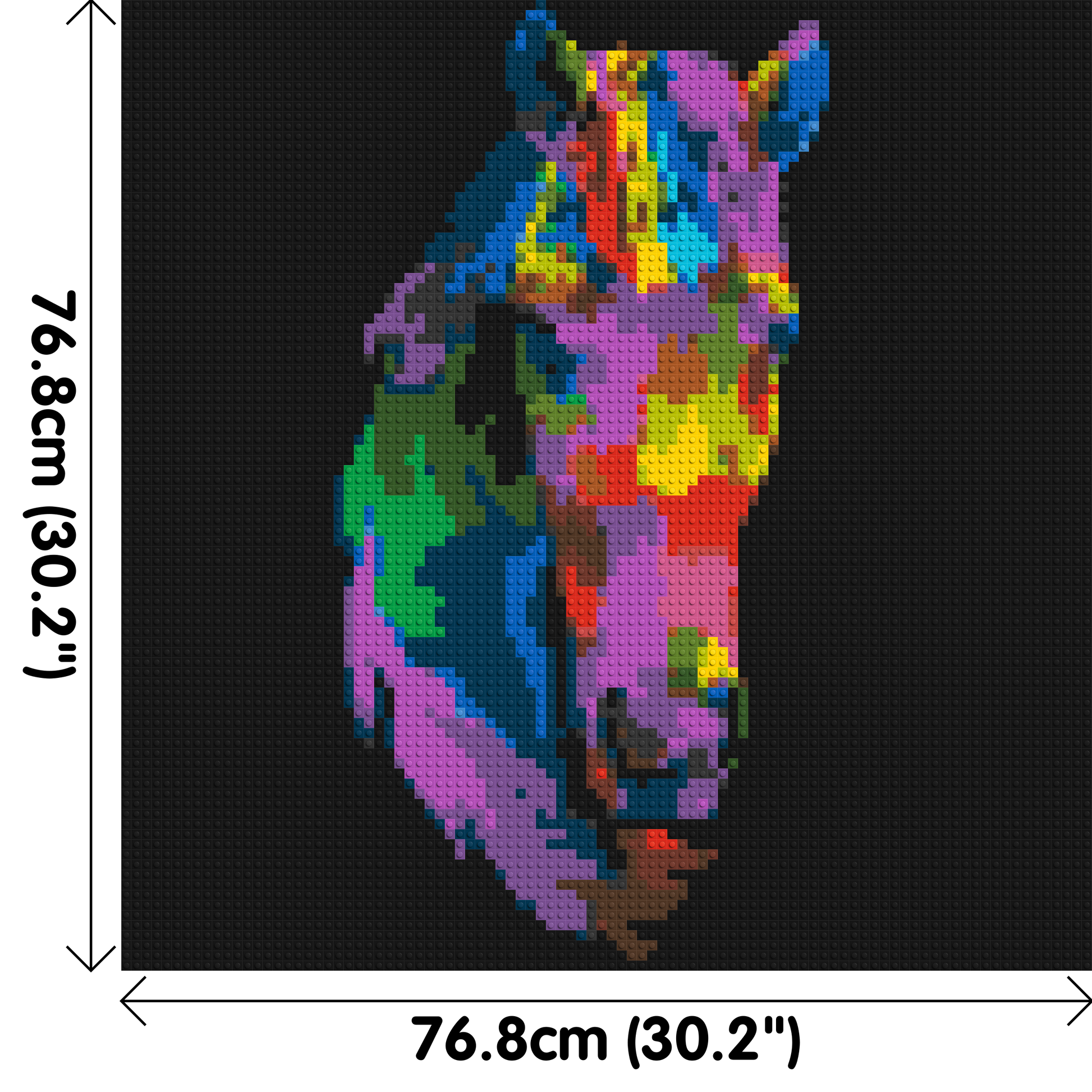 Horse Colourful Pop Art - Brick Art Mosaic Kit 4x4 dimensions