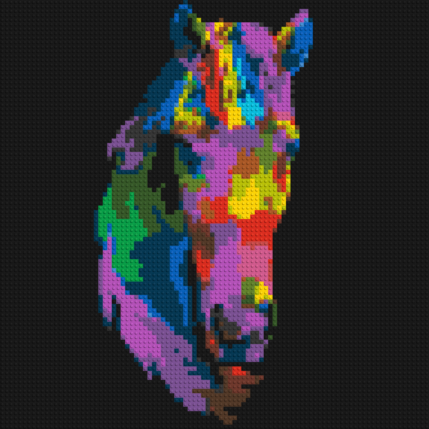 Horse Colourful Pop Art - Brick Art Mosaic Kit 4x4 large