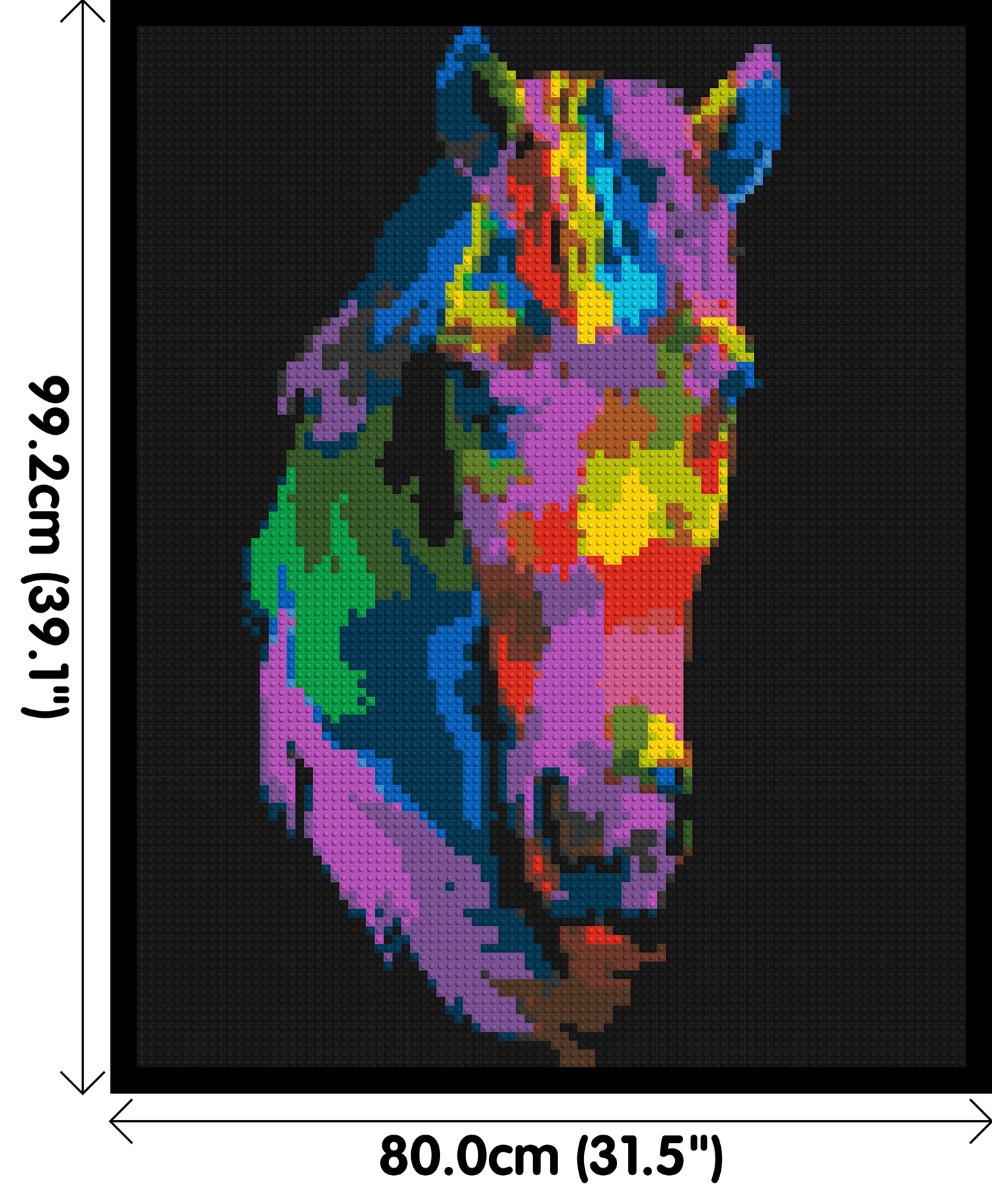 Horse Colourful Pop Art - Brick Art Mosaic Kit 4x5 large