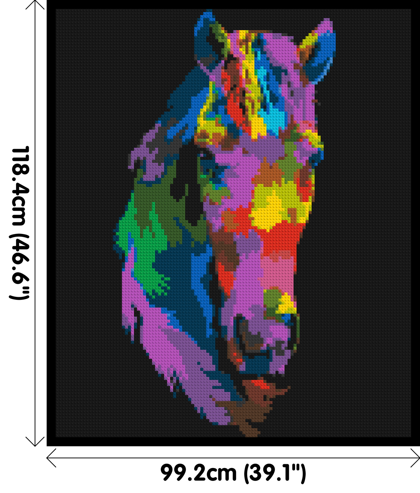 Horse Colourful Pop Art - Brick Art Mosaic Kit 5x6 large