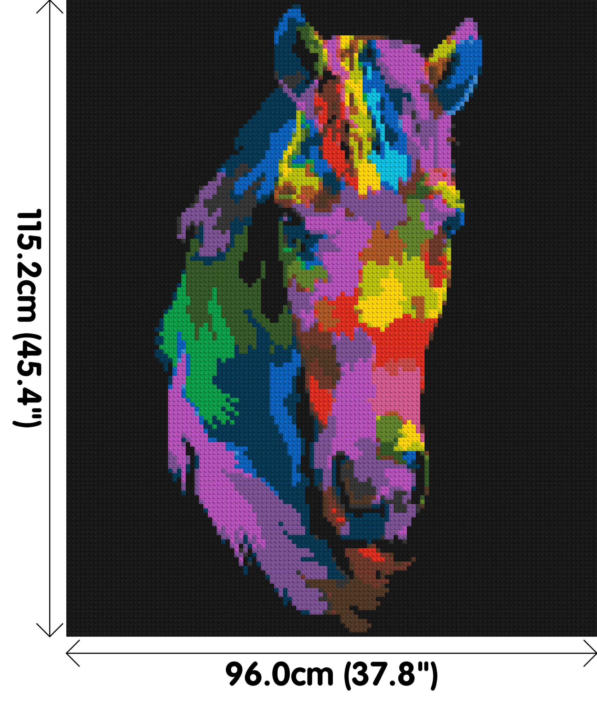 Horse Colourful Pop Art - Brick Art Mosaic Kit 5x6 dimensions