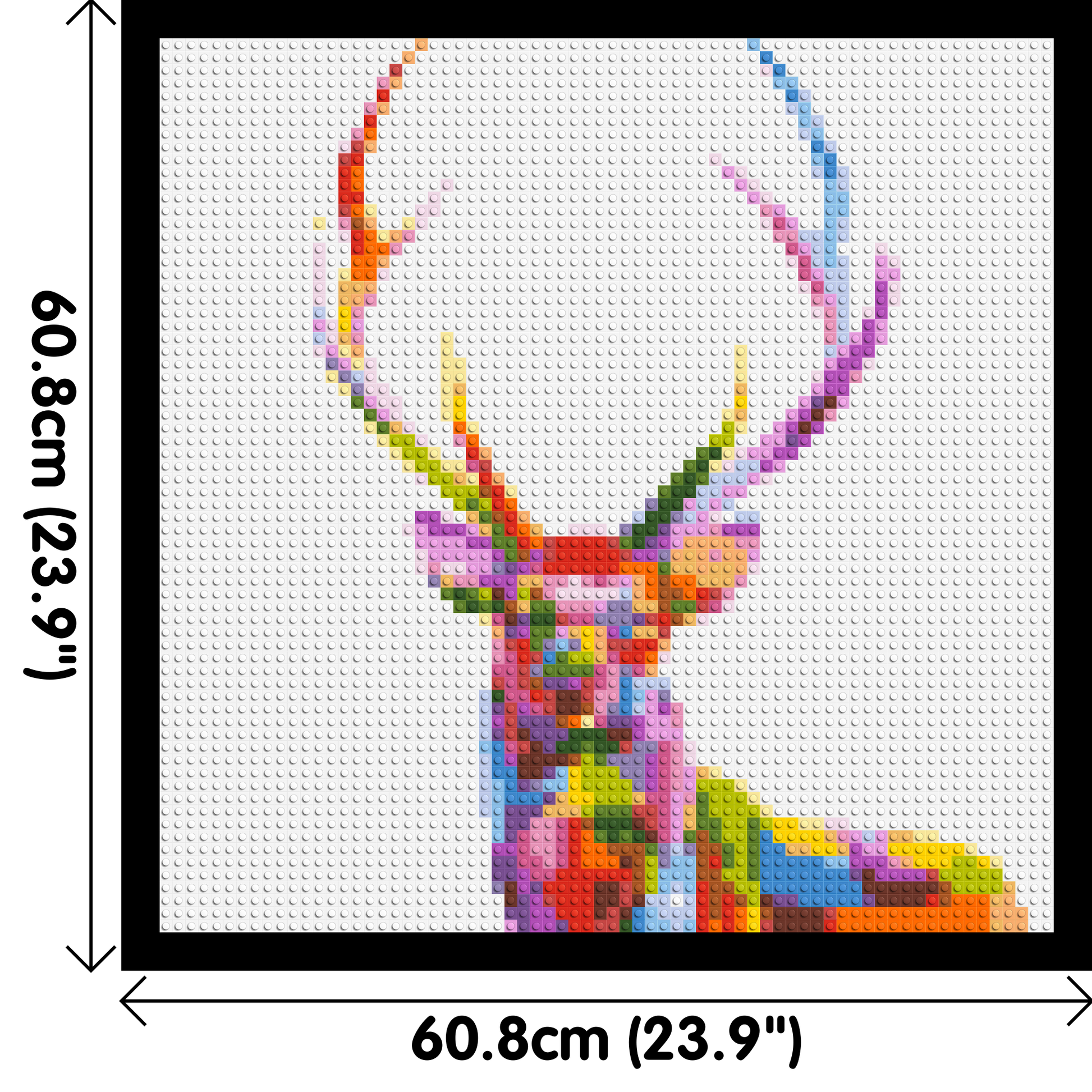 Stag Colourful Pop Art - Brick Art Mosaic Kit 3x3 dimensions with frame