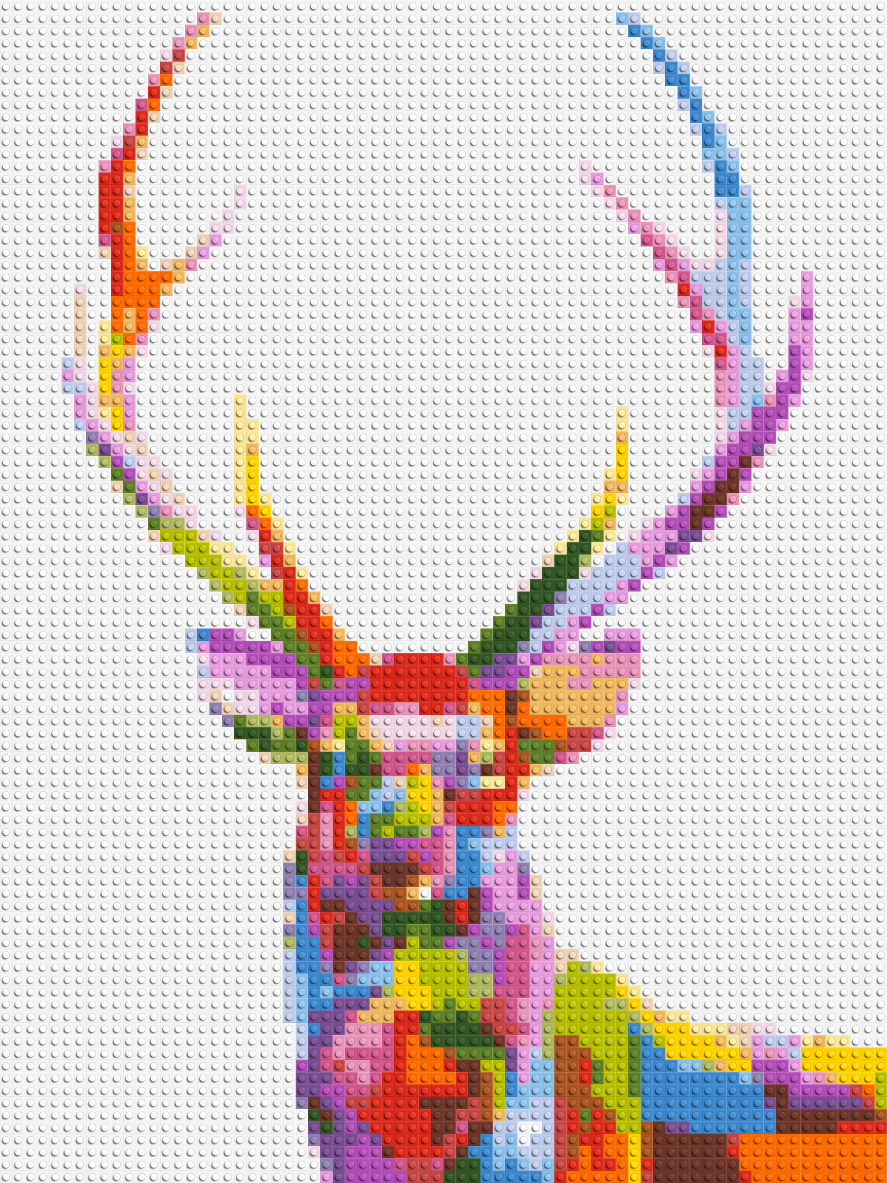 Stag Colourful Pop Art - Brick Art Mosaic Kit 3x4 large