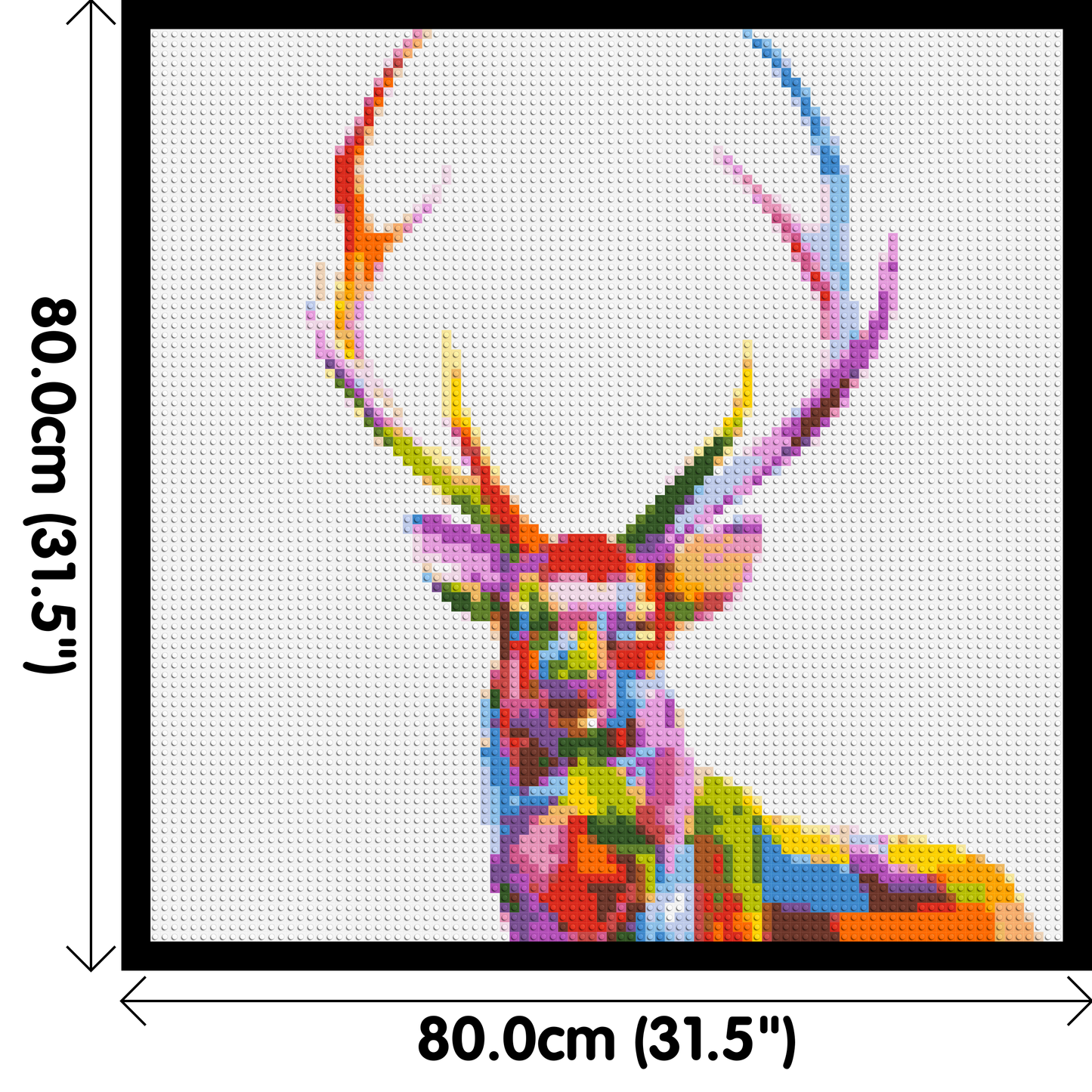 Stag Colourful Pop Art - Brick Art Mosaic Kit 4x4 large