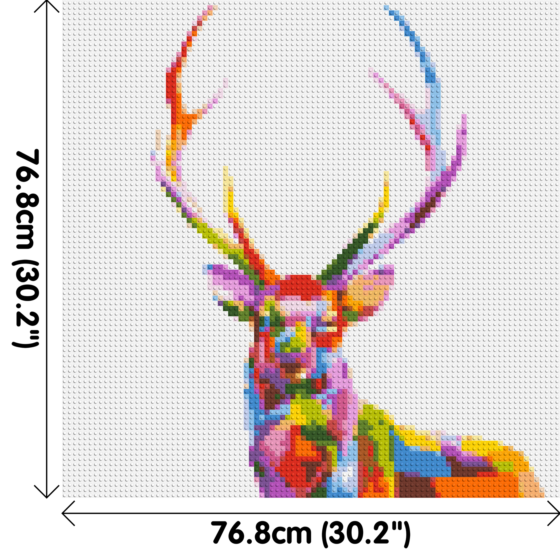 Stag Colourful Pop Art - Brick Art Mosaic Kit 4x4 dimensions