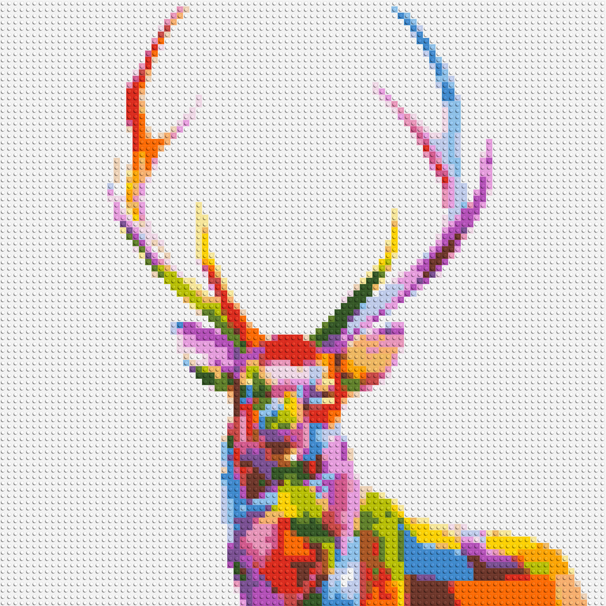 Stag Colourful Pop Art - Brick Art Mosaic Kit 4x4 large