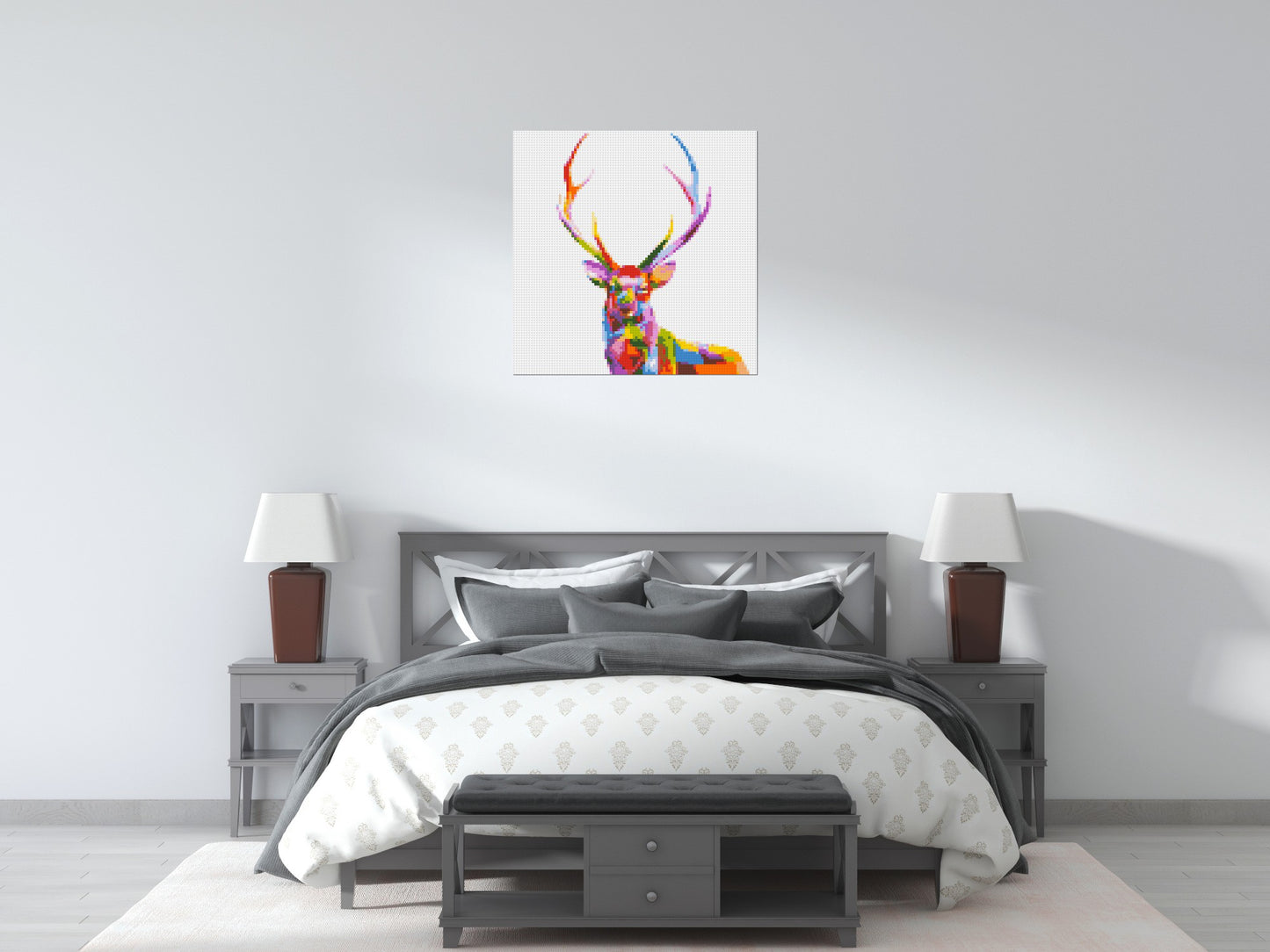 Stag Colourful Pop Art - Brick Art Mosaic Kit 4x4 large