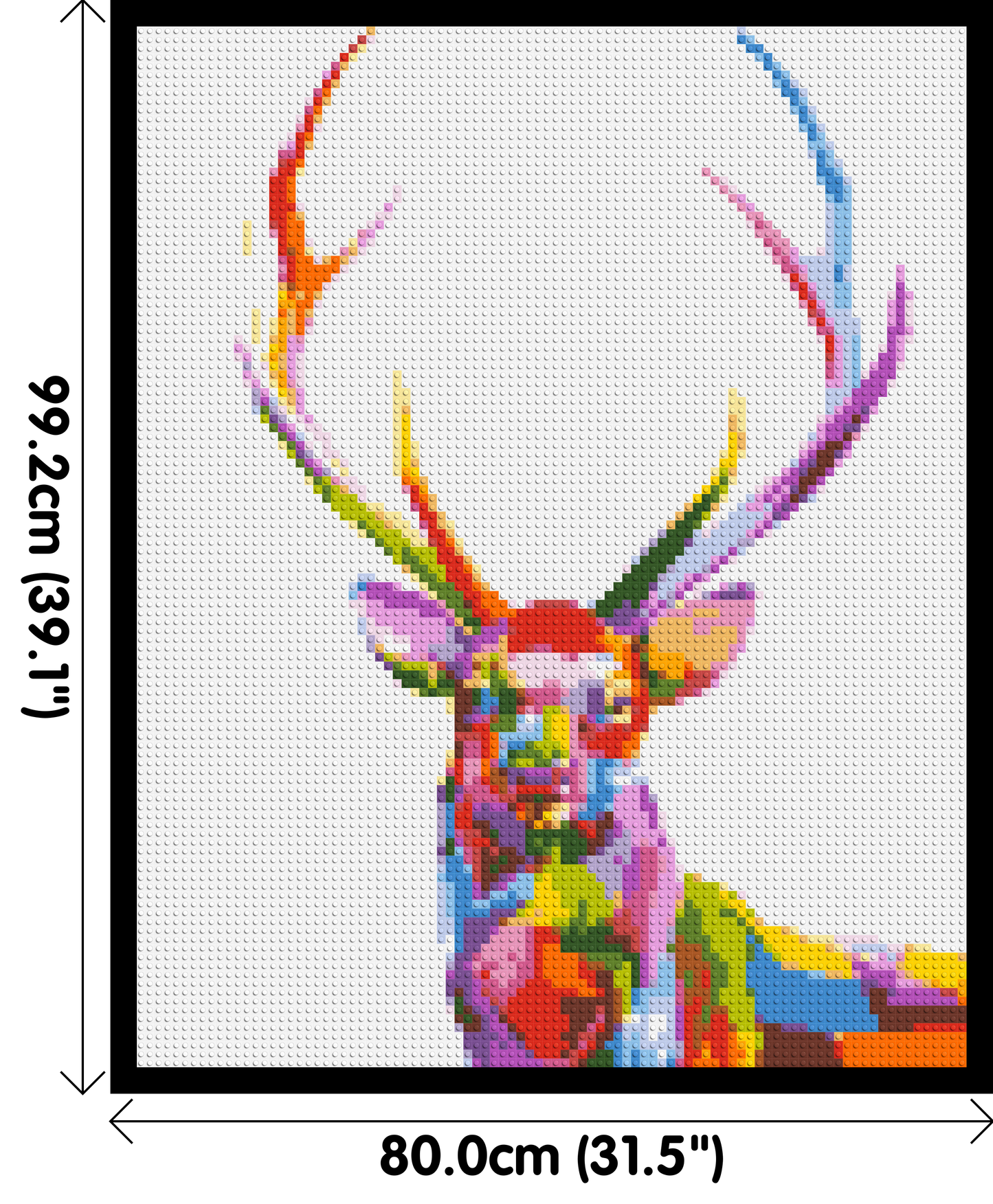 Stag Colourful Pop Art - Brick Art Mosaic Kit 4x5 large