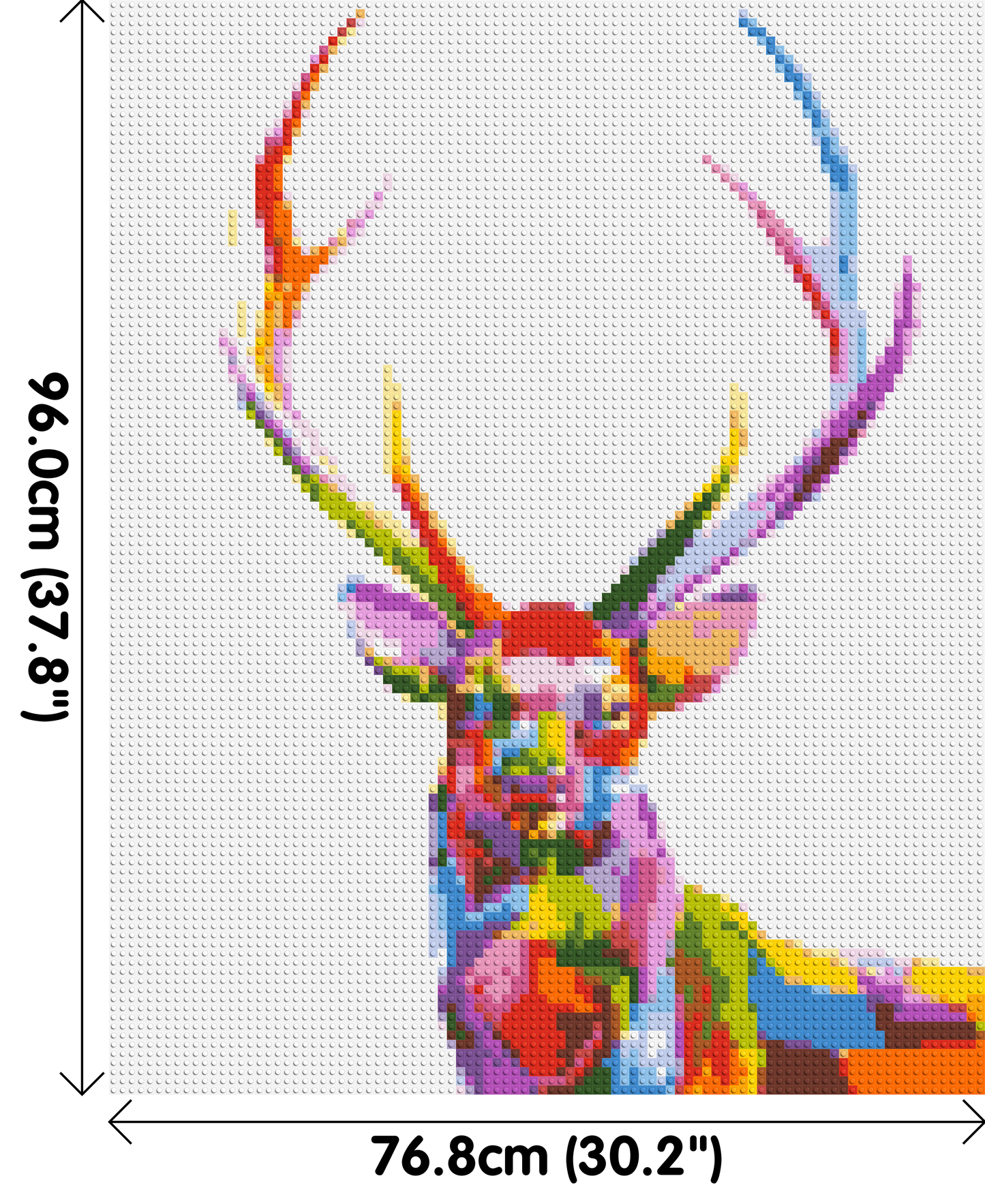 Stag Colourful Pop Art - Brick Art Mosaic Kit 4x5 large