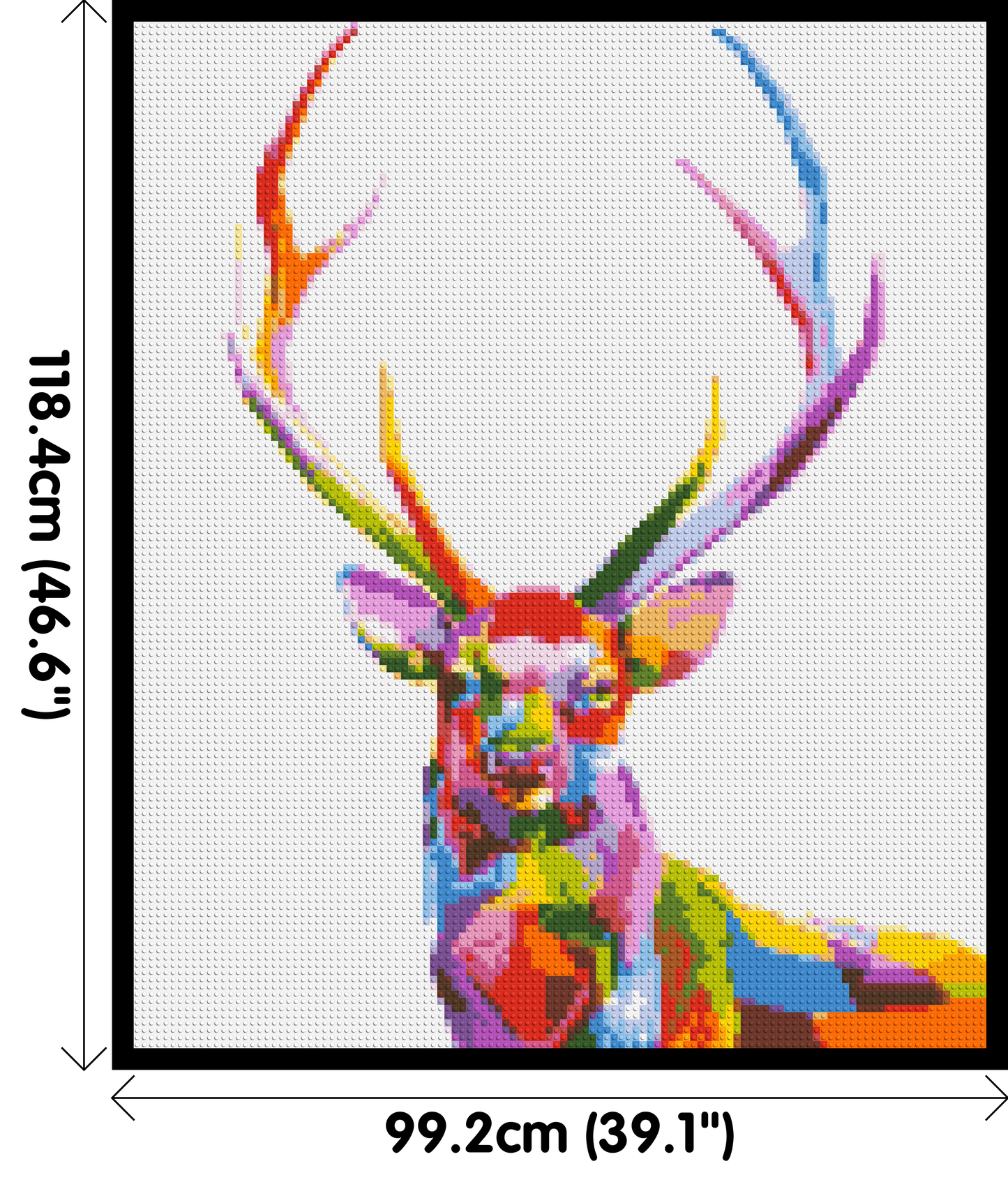 Stag Colourful Pop Art - Brick Art Mosaic Kit 5x6 large