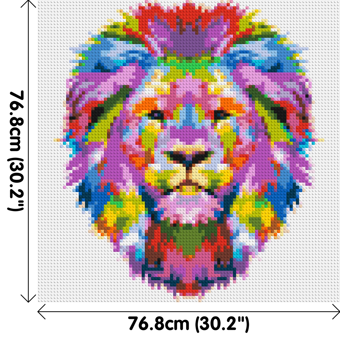 Regal Lion Colourful Pop Art - Brick Art Mosaic Kit 4x4 large