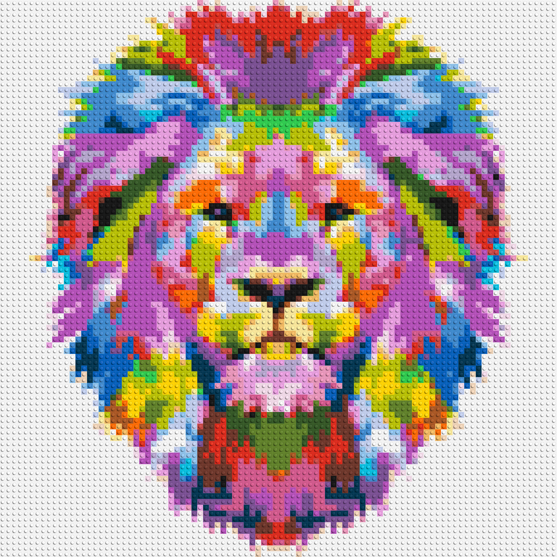 Regal Lion Colourful Pop Art - Brick Art Mosaic Kit 4x4 large