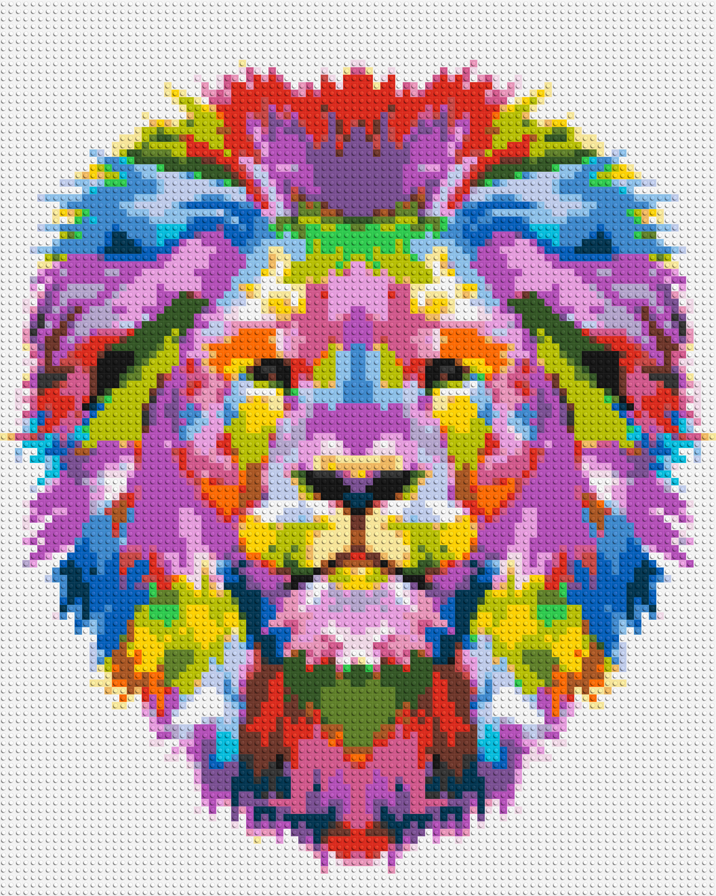 Regal Lion Colourful Pop Art - Brick Art Mosaic Kit 4x5 large