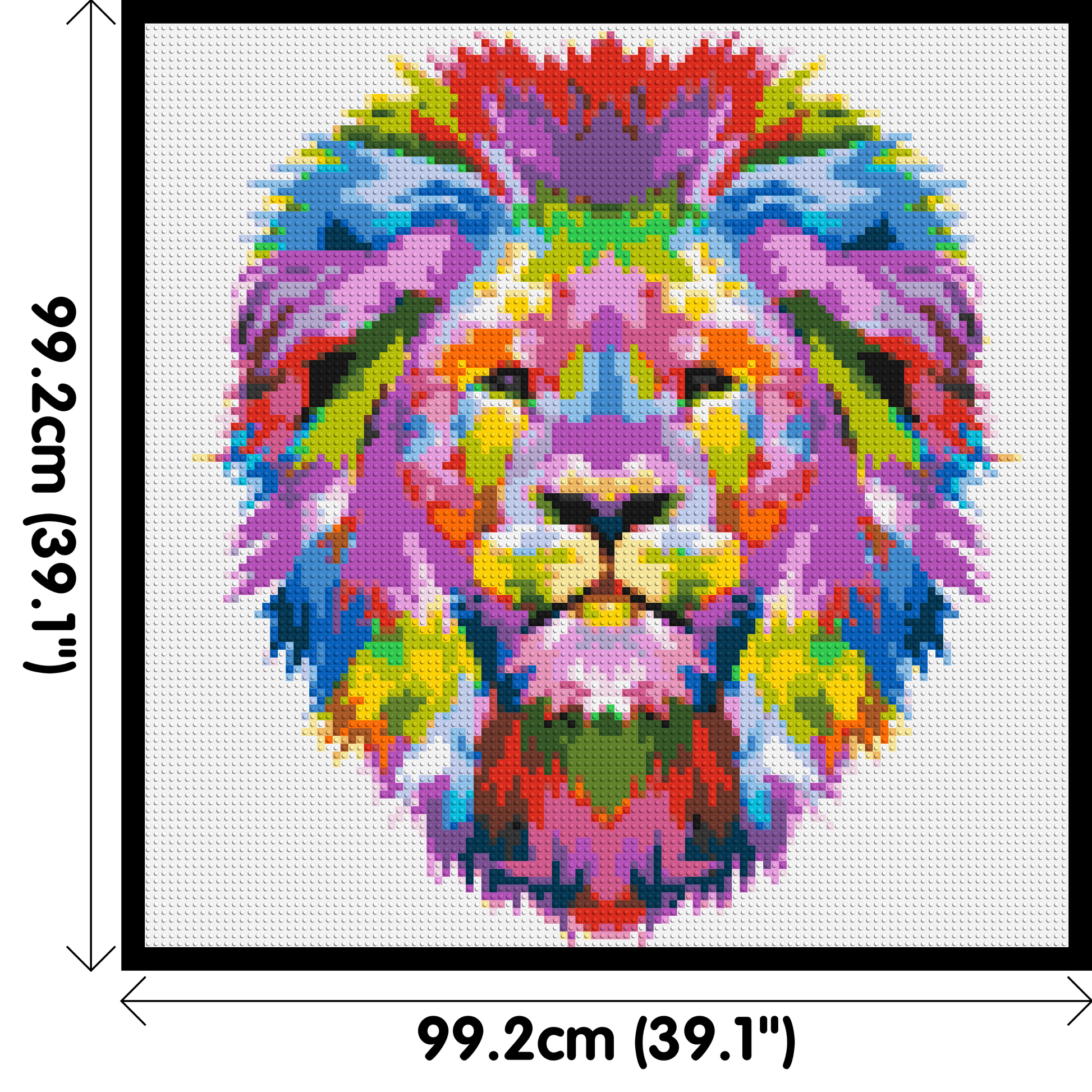 Regal Lion Colourful Pop Art - Brick Art Mosaic Kit 5x5 dimensions with frame