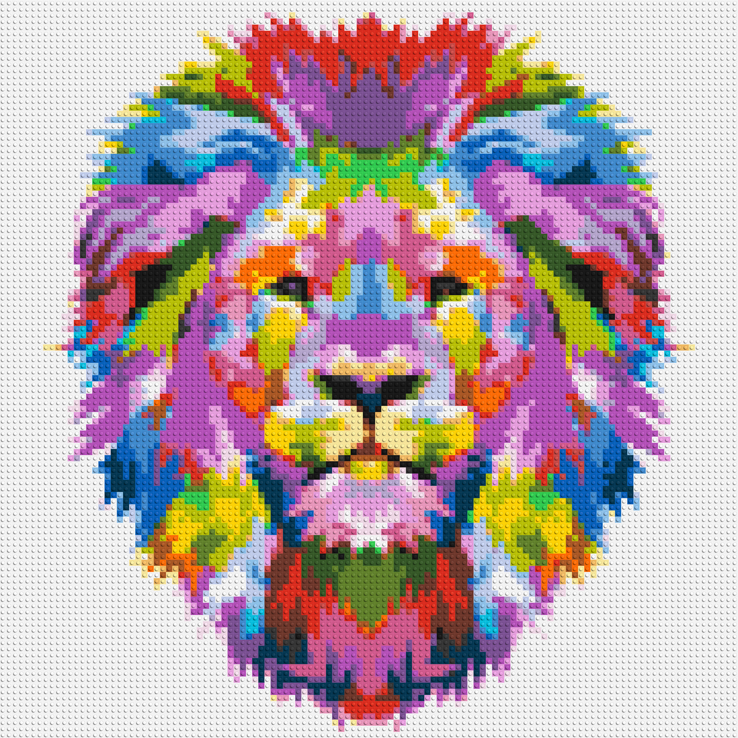 Regal Lion Colourful Pop Art - Brick Art Mosaic Kit 5x5 large