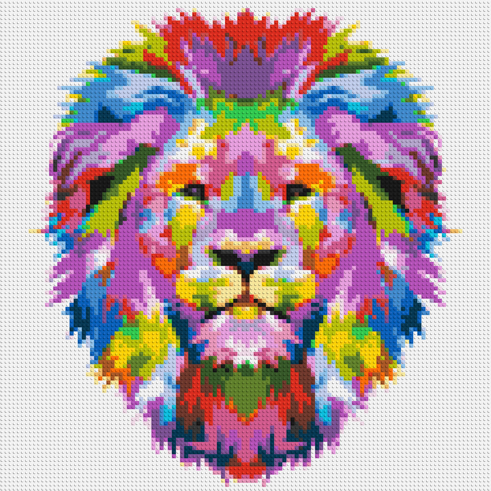 Regal Lion Colourful Pop Art - Brick Art Mosaic Kit 5x5 large