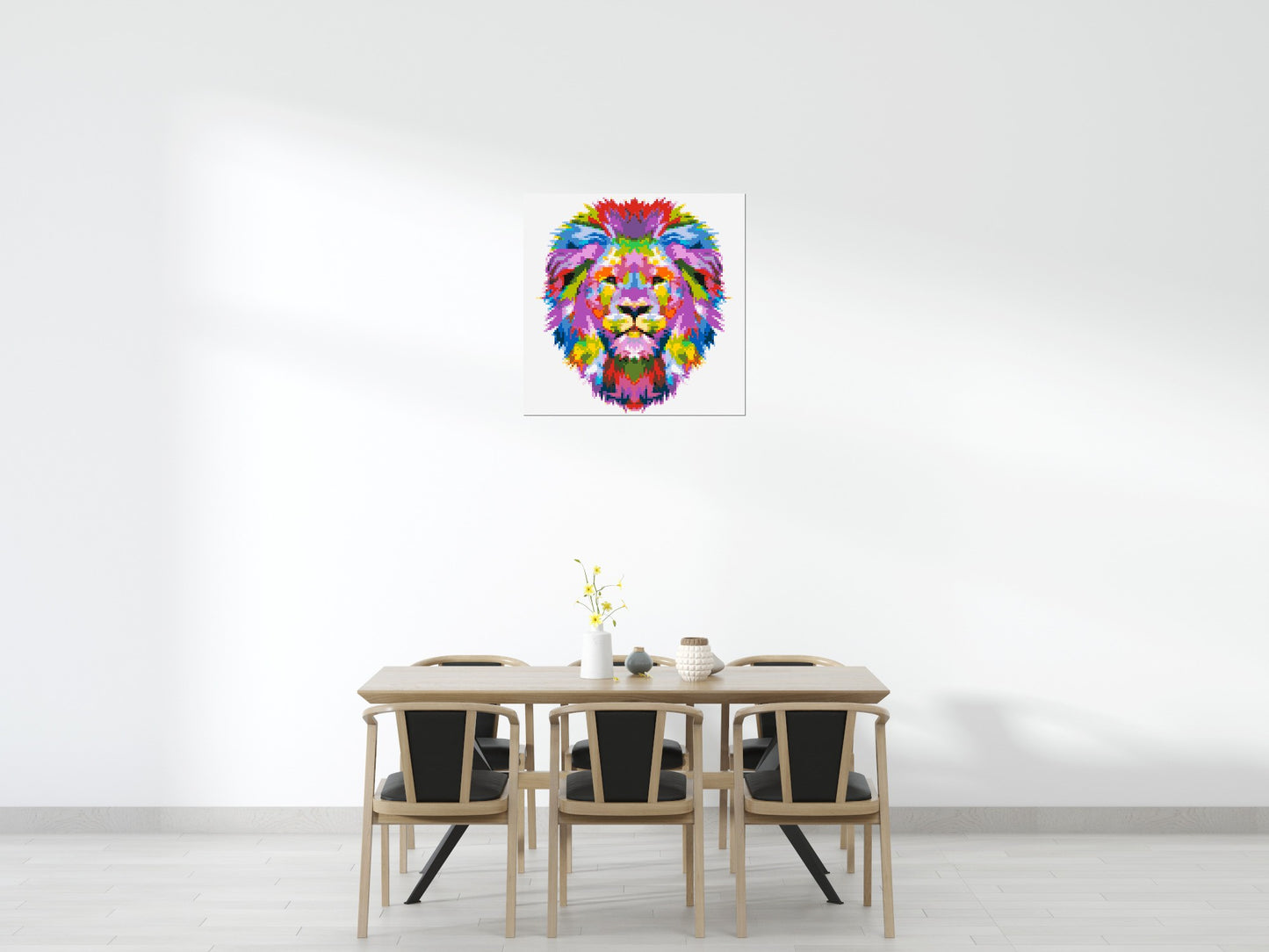 Regal Lion Colourful Pop Art - Brick Art Mosaic Kit 5x5 large